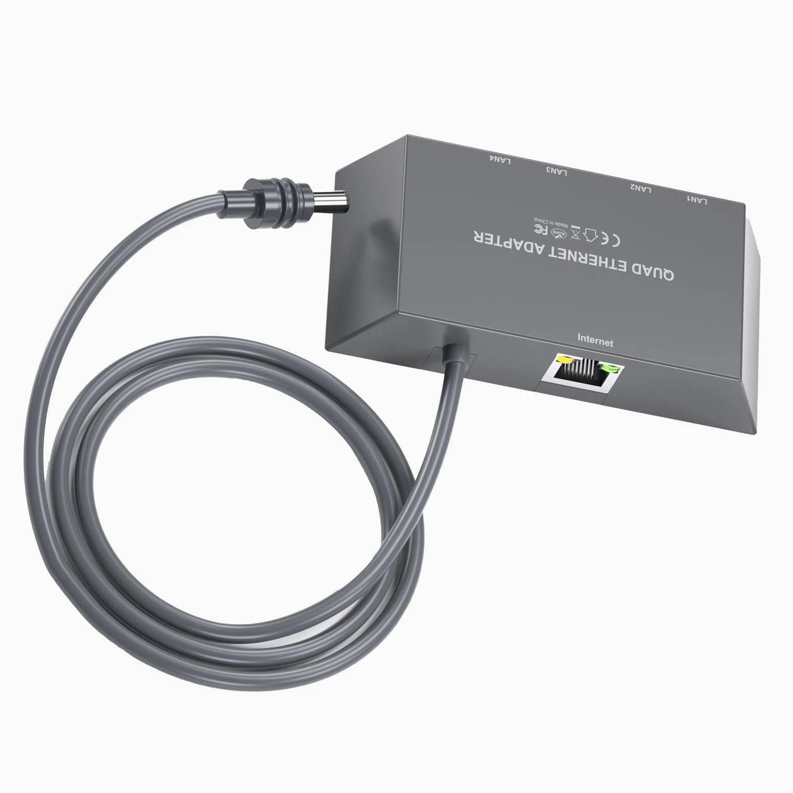 Sorandy Ethernet Splitter 1 à 4, Multi Ports Gen 3 / Mini Ethernet Adaptateur, 4 Appareils en Réseau Simultanément jusqu'à 1 Gbps pour Le Réseau Externe câblé