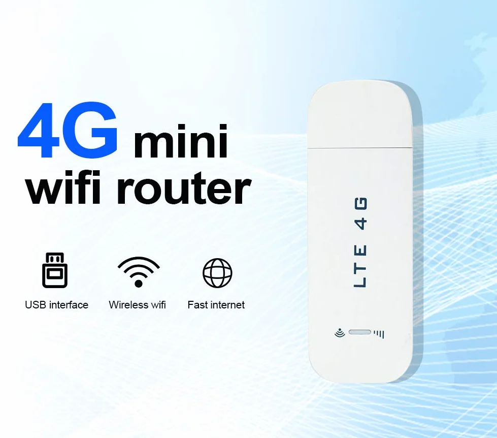 Adaptateur réseau USB WiFi Dongle 4G LTE USB Network Adaptateur Mini WLAN Hotspot Blanc