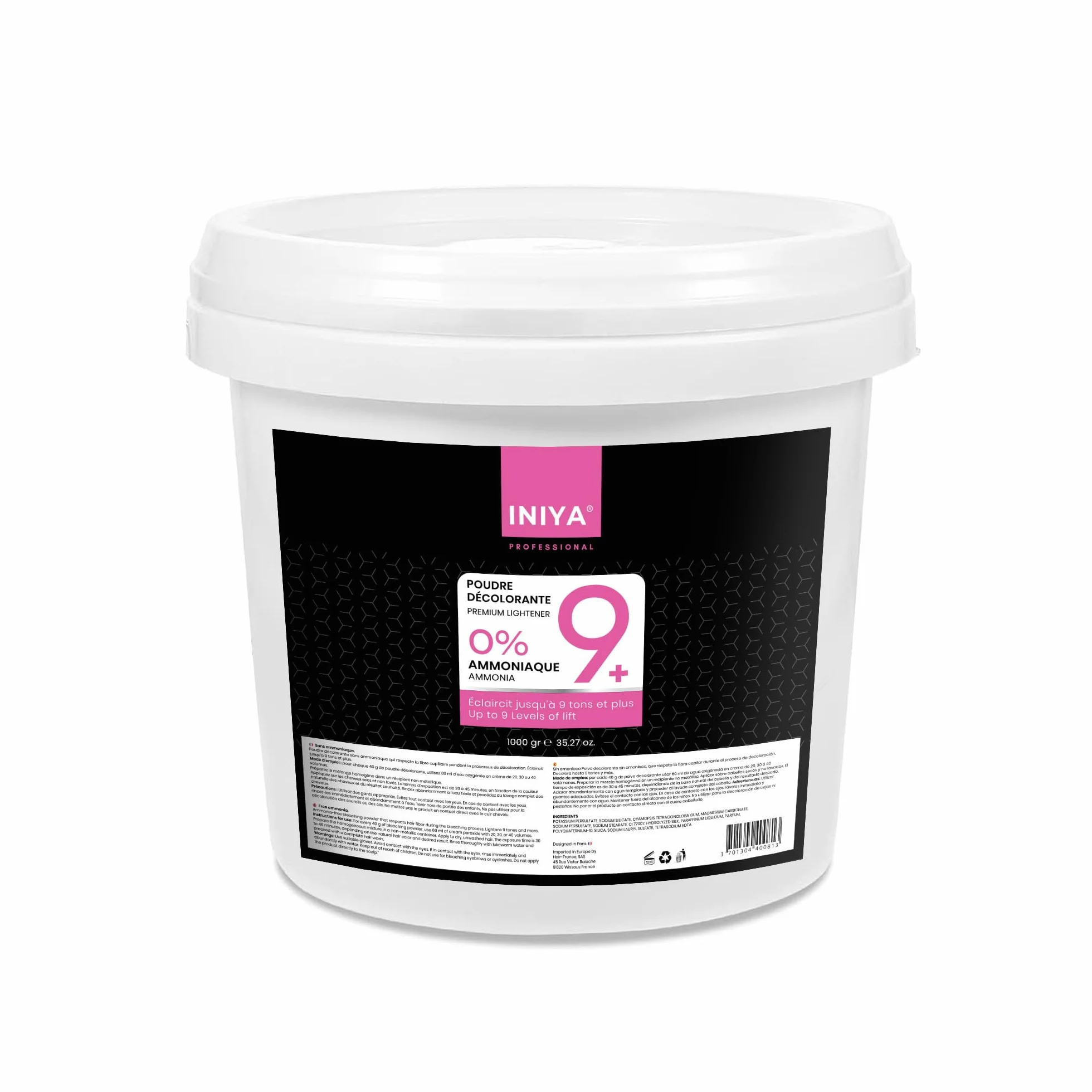 Iniya Blond Premium Lightener 9+ Poudre Décolorante 1kg Sans Ammoniaque