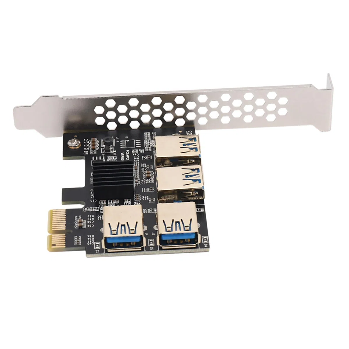 10X Nouveau 4 Ports PCIe Carte D'Adaptation Riser PCI-E 1X A 4 USB 3.0 PCI-E Rabbet GPU Riser Extendeur ETH Externe Fente Multiplicateur