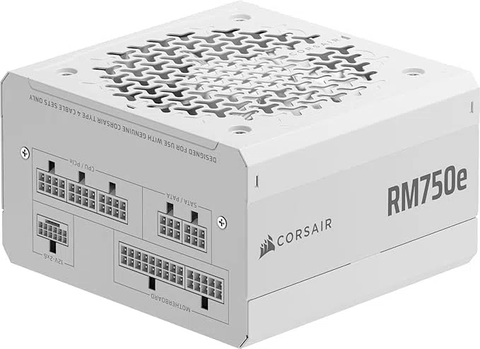Corsair RM750e (2025) Bloc d'alimentation ATX entièrement modulaire à Faible Bruit avec câble 12 V-2 x 6 - Conforme aux Normes ATX 3.1 et PCIe 5.1 - Efficacité Gold Cybenetics - Condensateurs 105 ° C