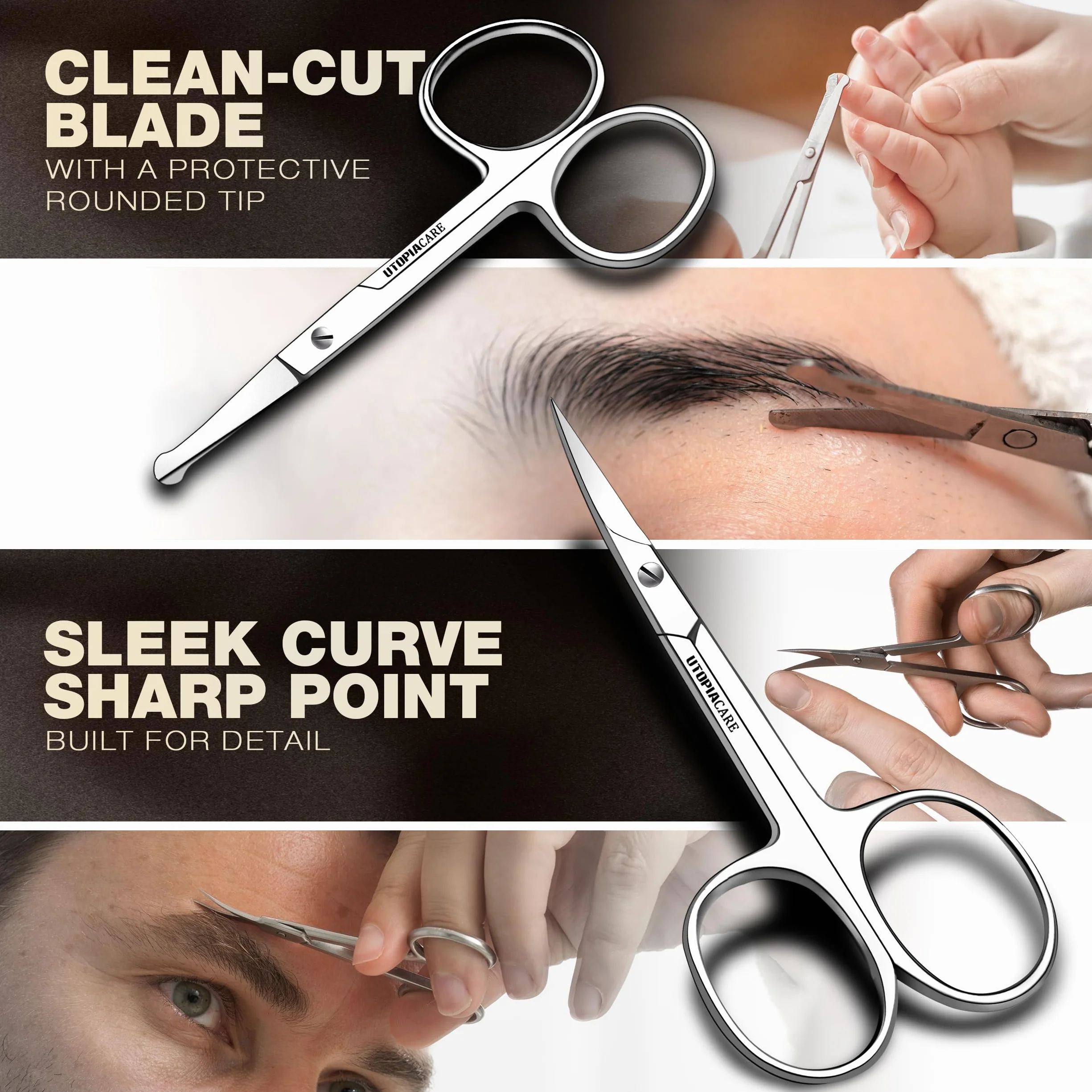 Utopia Care Lot de 2 ciseaux à cuticules professionnels pour manucure