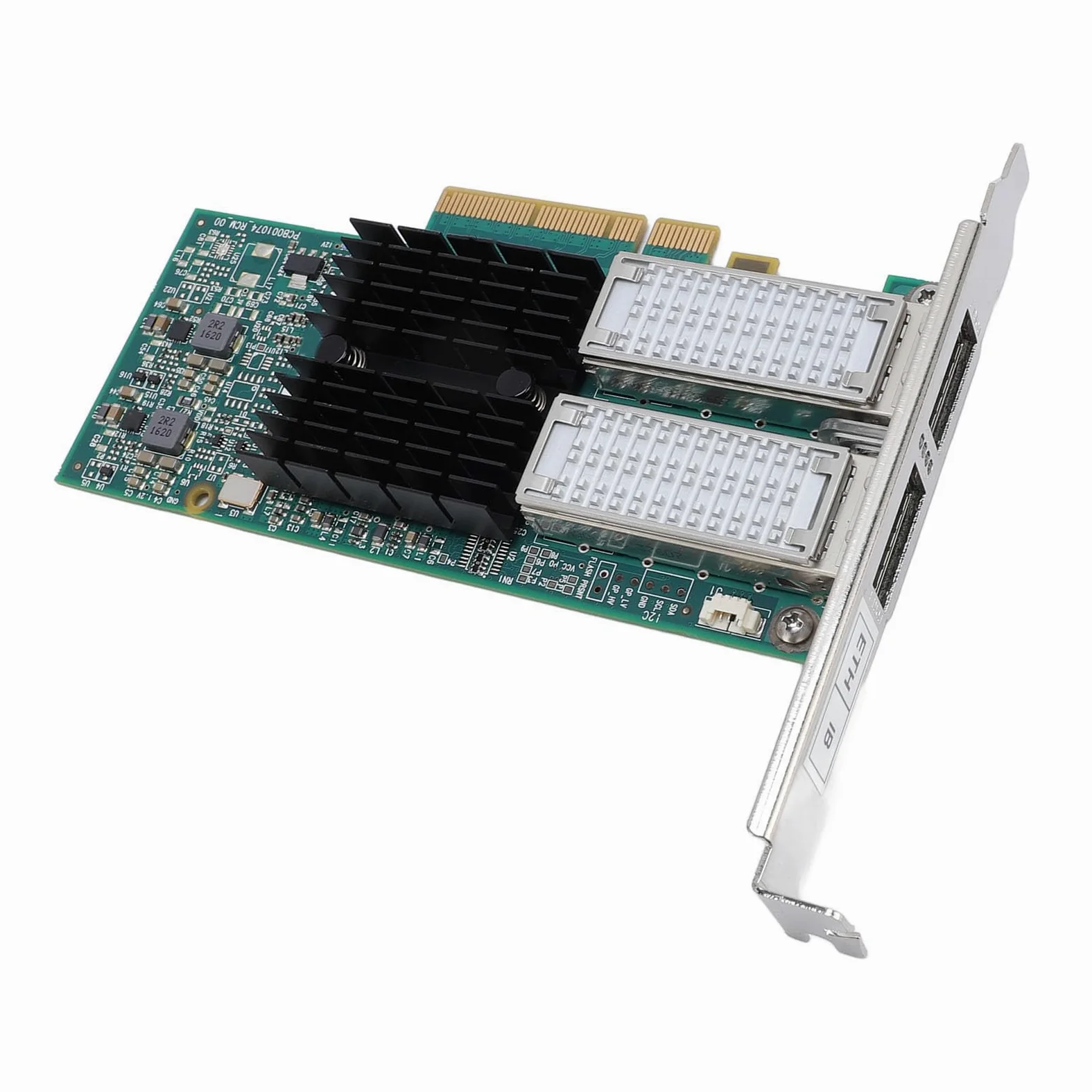 PUSOKEI Adaptateur Ethernet PCI Express Connexion Stable pour InfiniBand et Ethernet avec Deux Ports pour Ponts de Centre de Données, adapté aux Cloud Privés et au Calcul Haute Performance