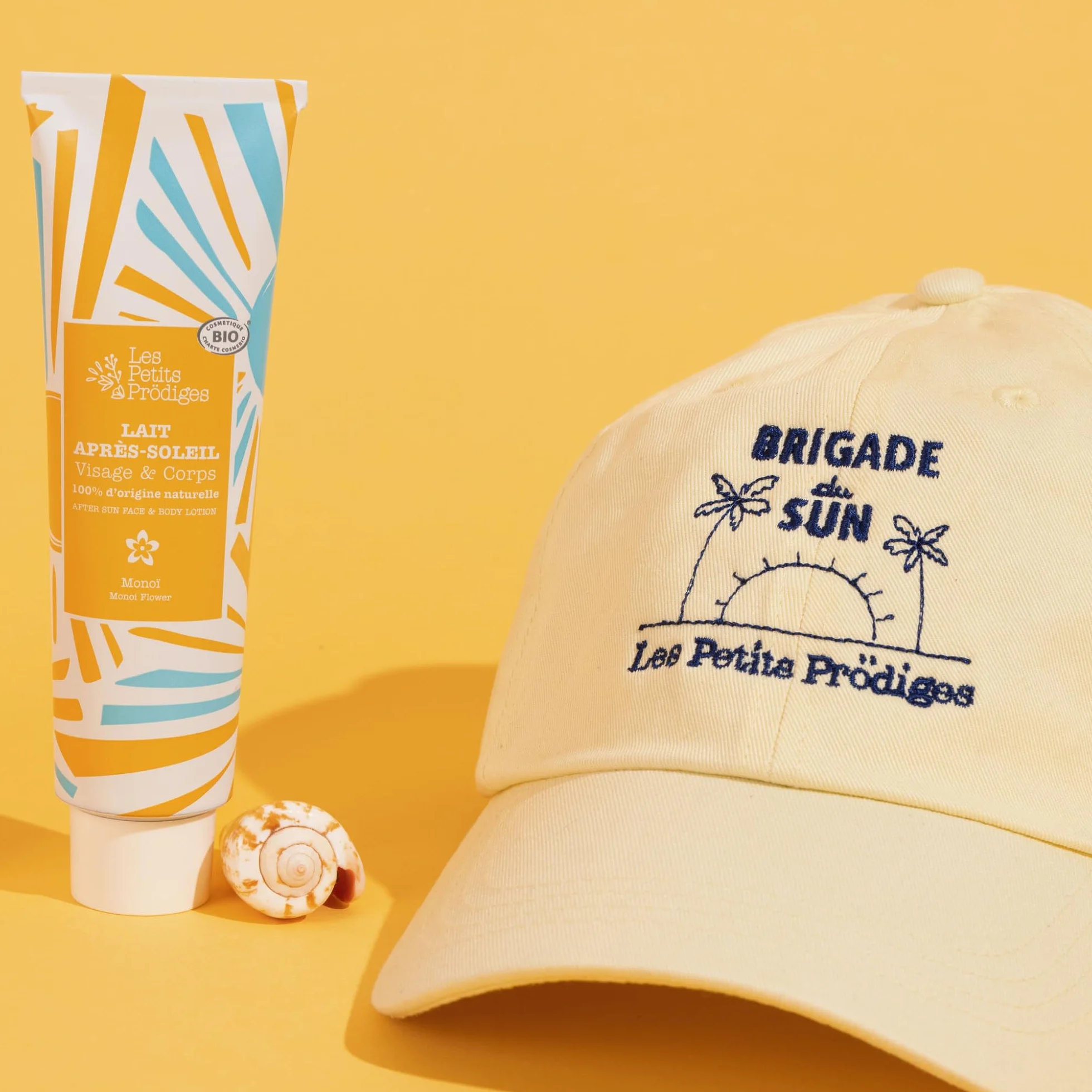 LES PETITS PRODIGES Lait Après Soleil Visage & Corps Senteur Monoï 100ml Bio Aloe Vera Tube Aluminium recyclable Fabriqué France