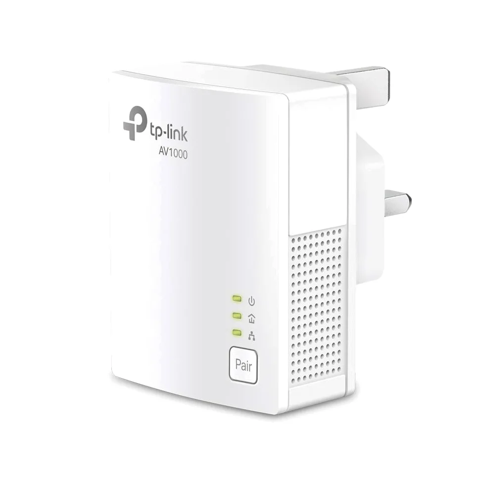 TP-Link 1-Port Gigabit Powerline Starter Kit, Data Transfer Speed Up to 1000 Mbps, Ideal for HD/3D/4K Video Streaming & Online Gaming(for Wired Only), No Configuration Required (TL-PA7017 KIT)