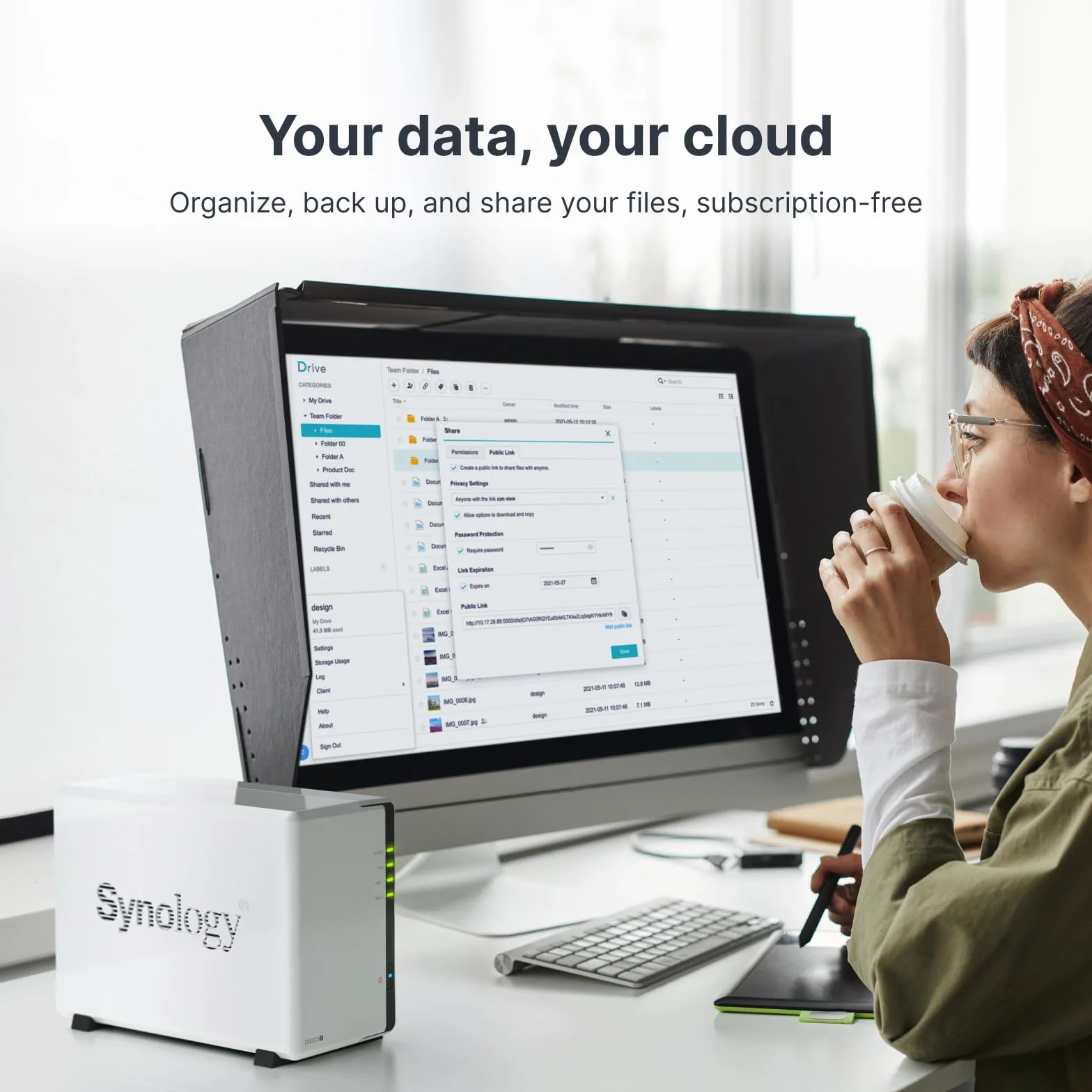 Synology DS223J NAS 2-Bay Desktop, White