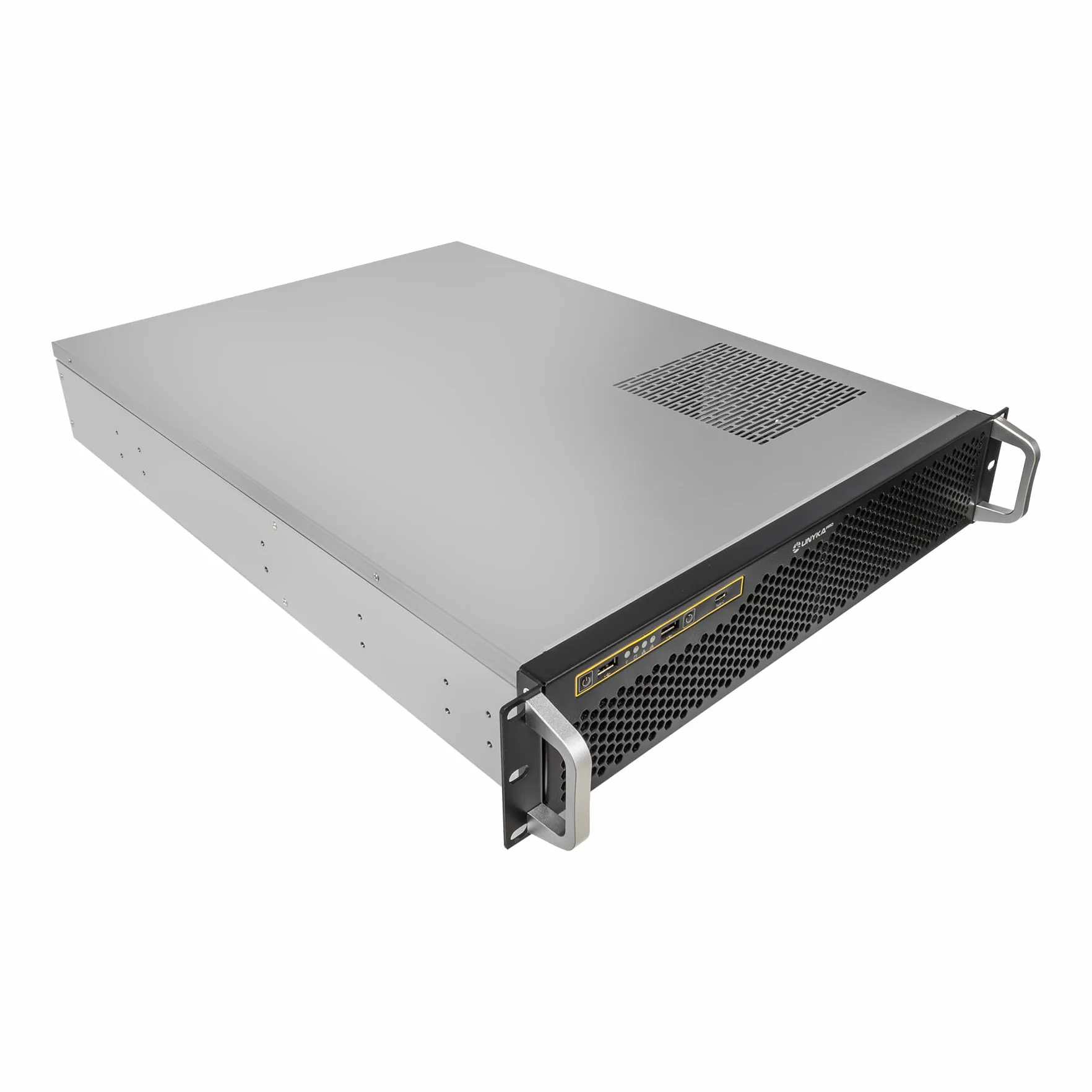 Boîtier Rack 19" 2U 600 mm, ATX Unykach UK2130 - Châssis Serveur Professionnel, 6 Baies (4 x 3,5 + 2 x 2,5), USB-C 3.2, 5 Ventilateurs PWM Inclus, Compatible GPU Haut de Gamme