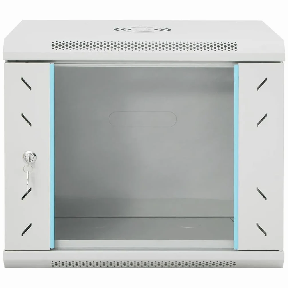 9HE Armoire réseau 19" - Montage mural - 53 x 40 x 45 cm - Armoire serveur IP20 - Boîtier en acier avec porte en verre