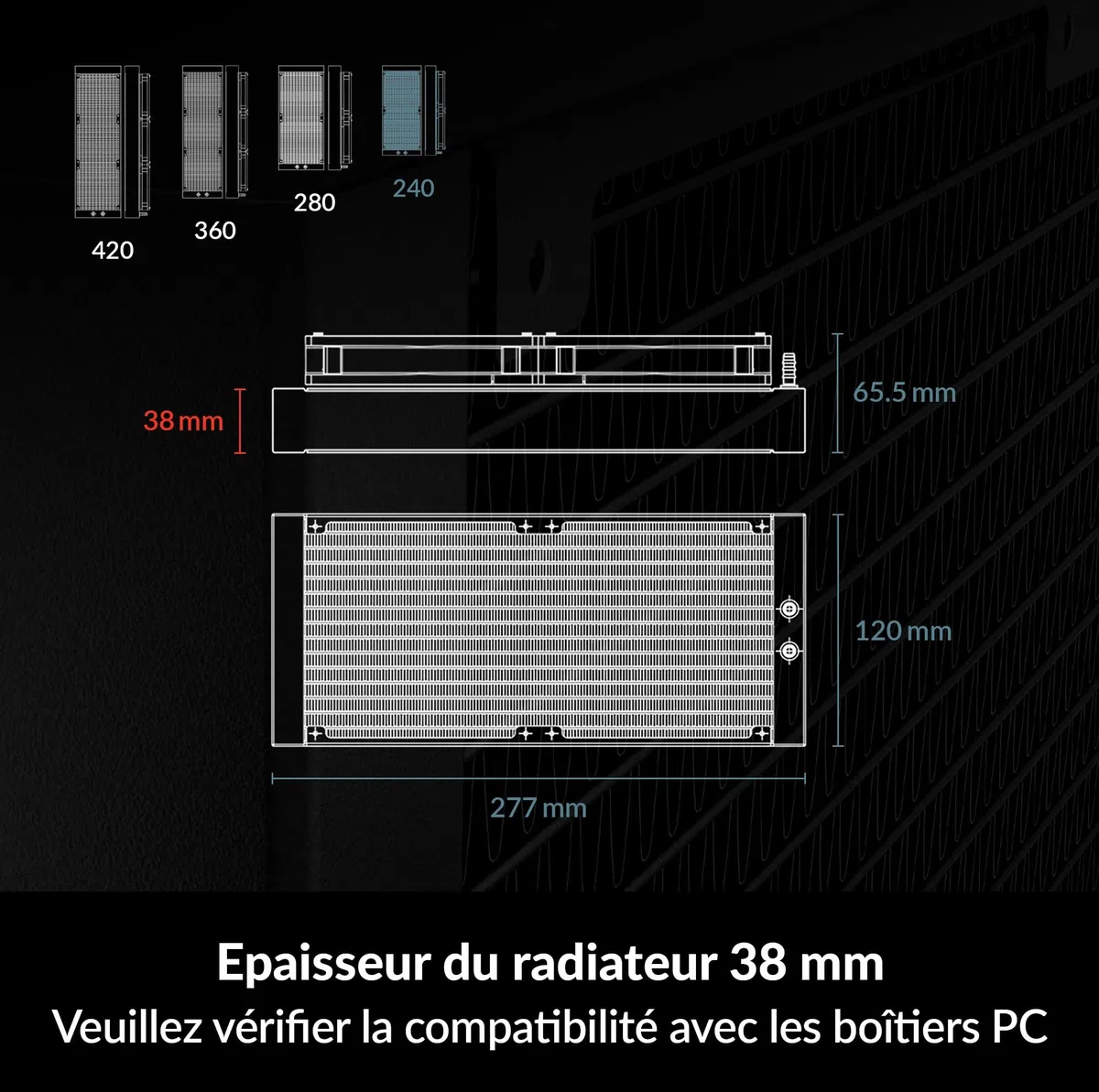 ARCTIC Liquid Freezer III 240 - PC à refroidissement par eau, refroidisseur d’eau tout-en-un pour processeur AIO, Compatible Intel LGA1851/1700 et AMD AM5/4, Pompe à commande PWM efficace - Noir