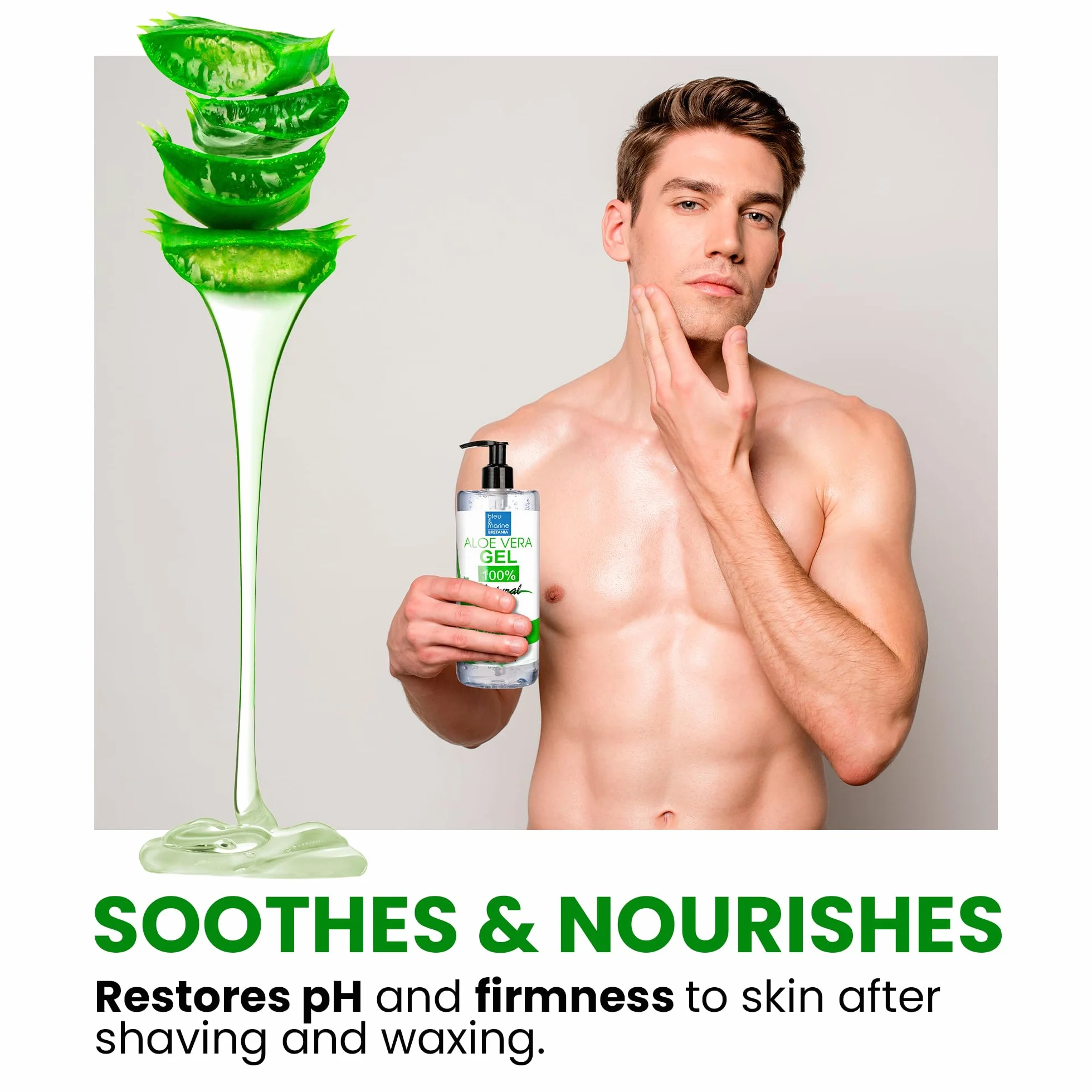Gel d'Aloe Vera 100% Naturel Hydratant Visage Corps 1000 ml