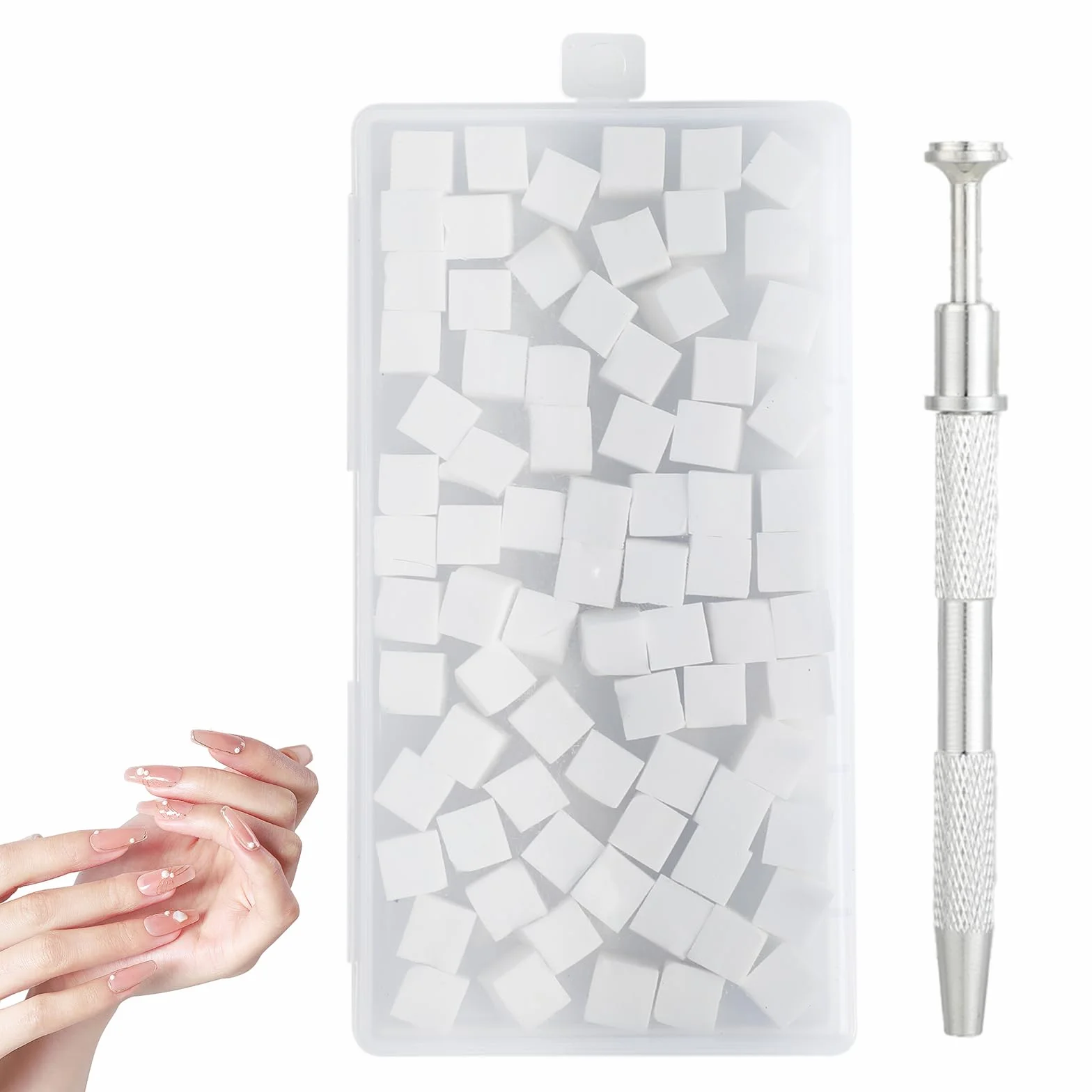 Kit Nail Art 100 Éponges Pince Métal Accessoires Onglerie Dégradé Ombre Babyboomer Manucure Créative