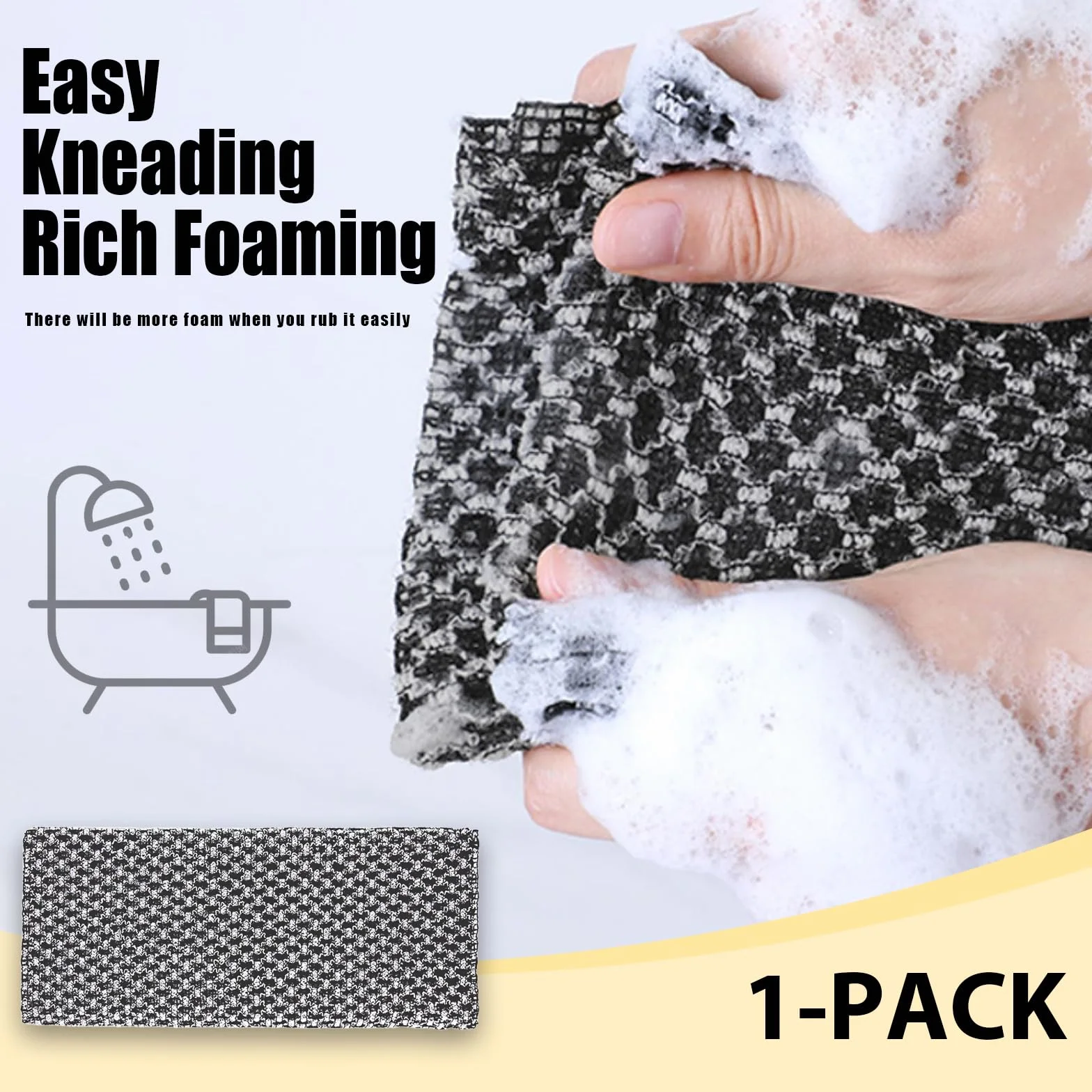 Serviette de Douche exfoliante Double Face Extra Longue réutilisable