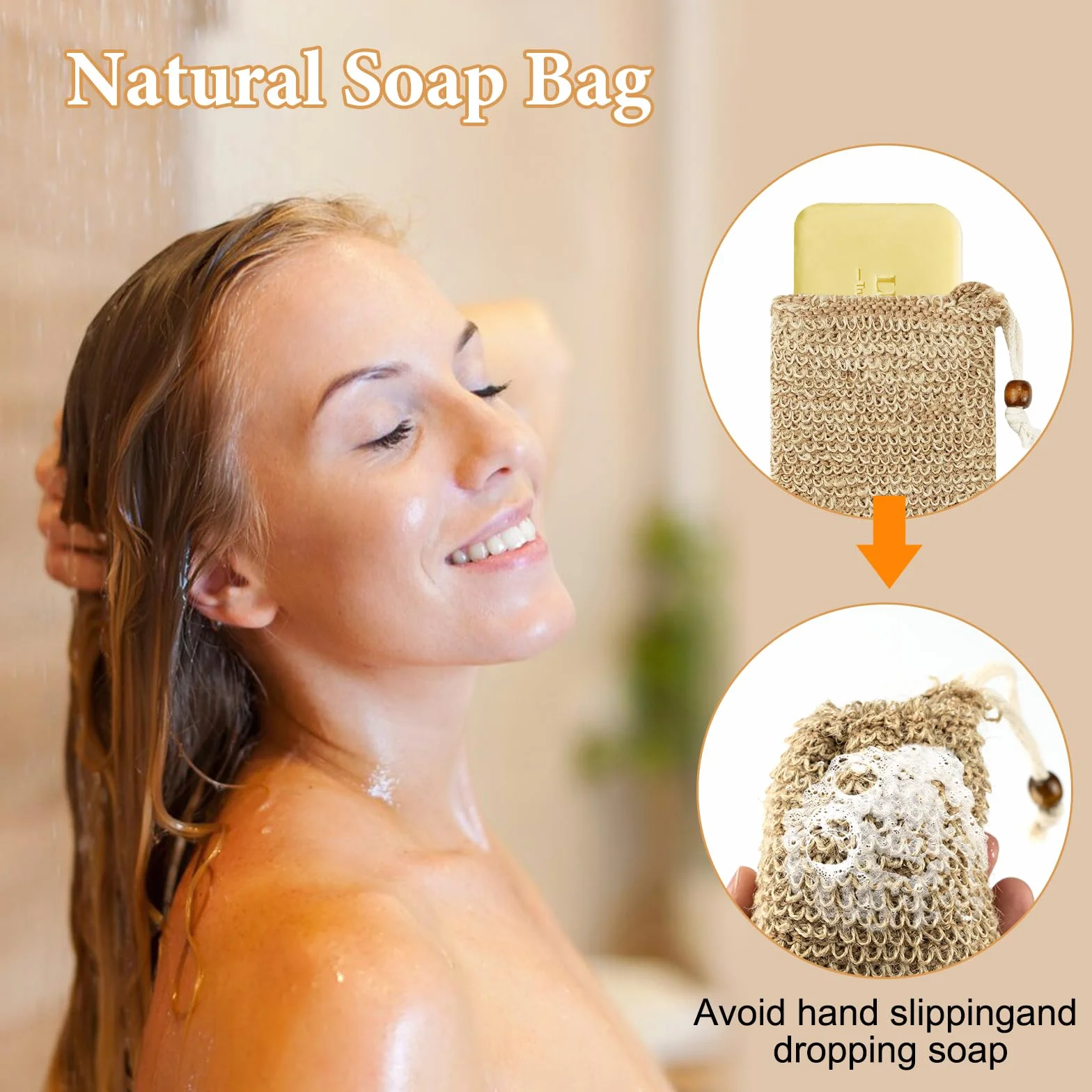 Gant Exfoliant Corps Crin, Lave Dos, Sac Jute, Accessoires Bain Homme Femme