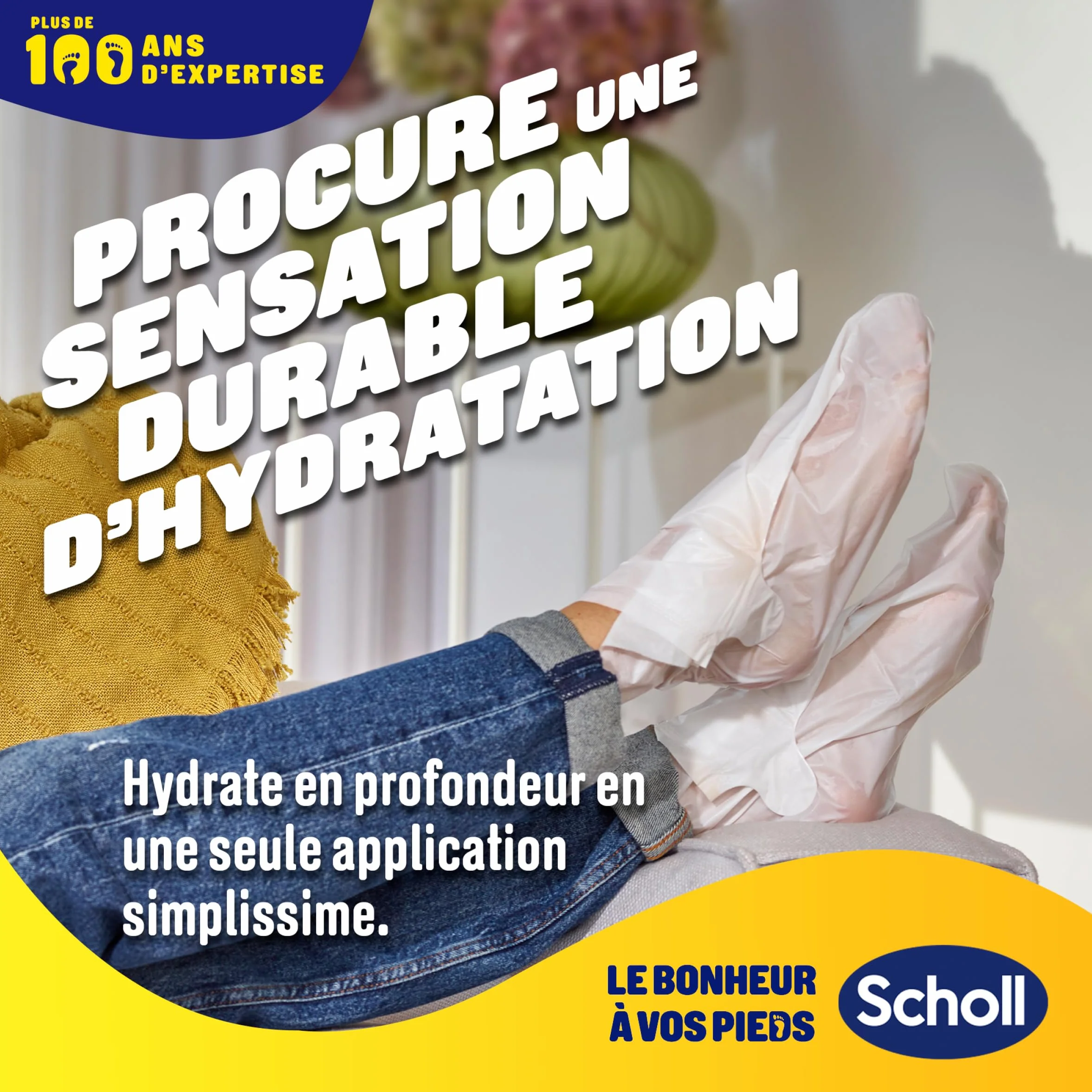 Scholl Masques pour pieds Nourrissants Lot de 4 paires Hydratation Intense