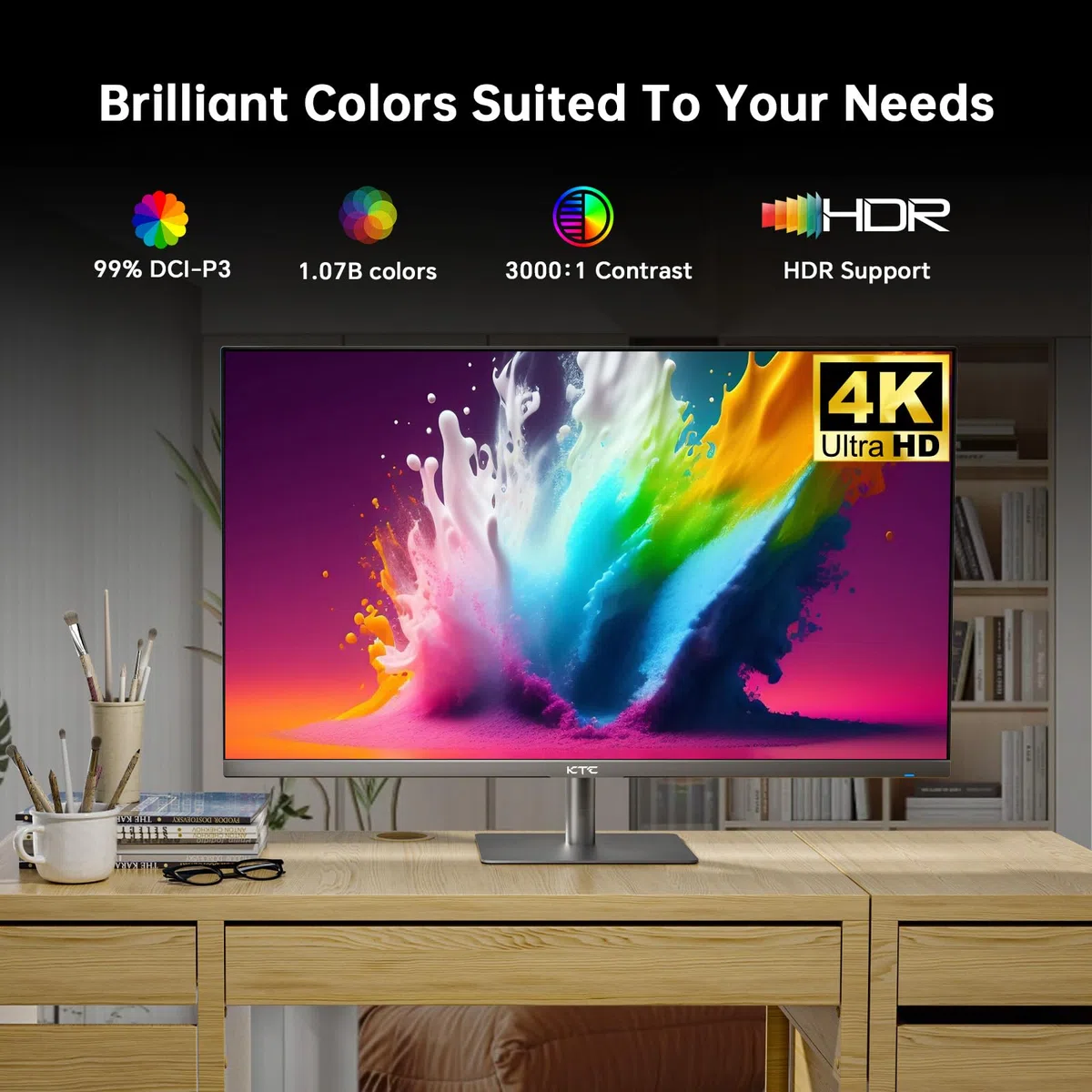 Smart Monitor 32 Pouces avec système Smart TV | 4K@60Hz | Bluetooth, WiFi, Haut-Parleur, KVM | Voice Remote | Dolby | HDMI 2.1, DP 1.4, PD 65W USB C (DP), USB-A x 4
