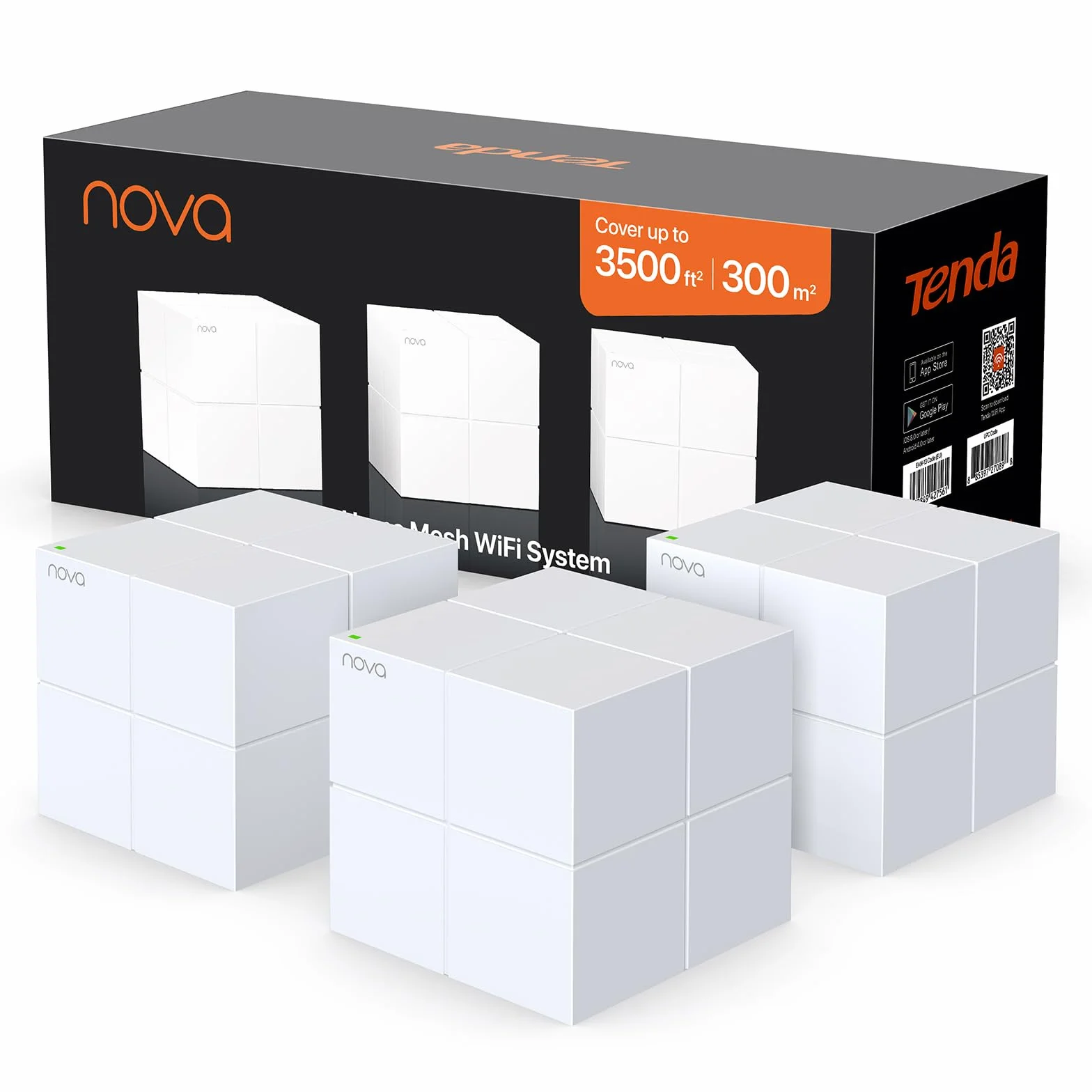 Tenda Nova MW6 WiFi Mesh AC 1200Mbps 300㎡ Coverage (3 Pack) Whole Home System