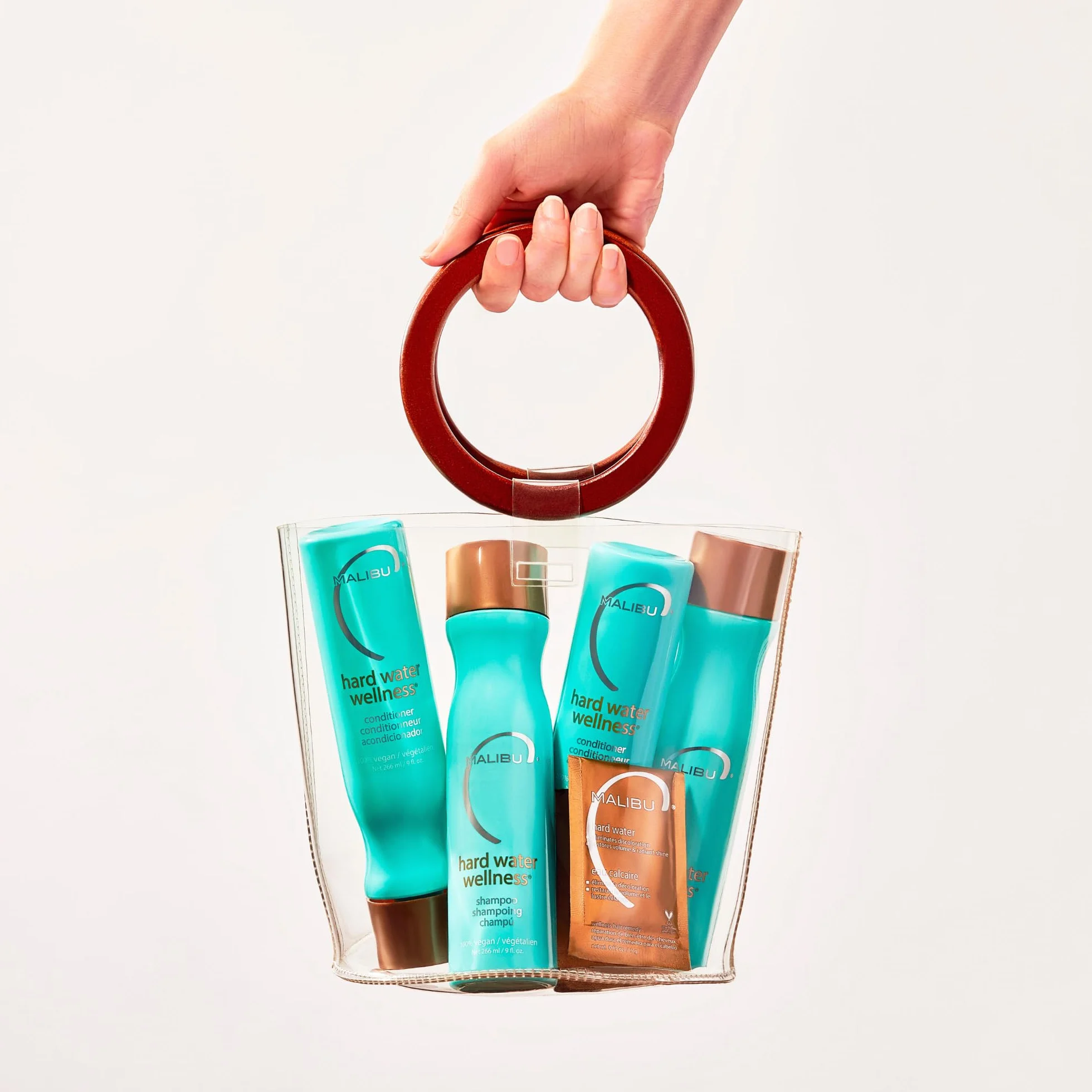Malibu C Kit de traitement à l'eau dure, shampoing 9 oz, après-shampooing 9 oz, traitement 0,17 oz