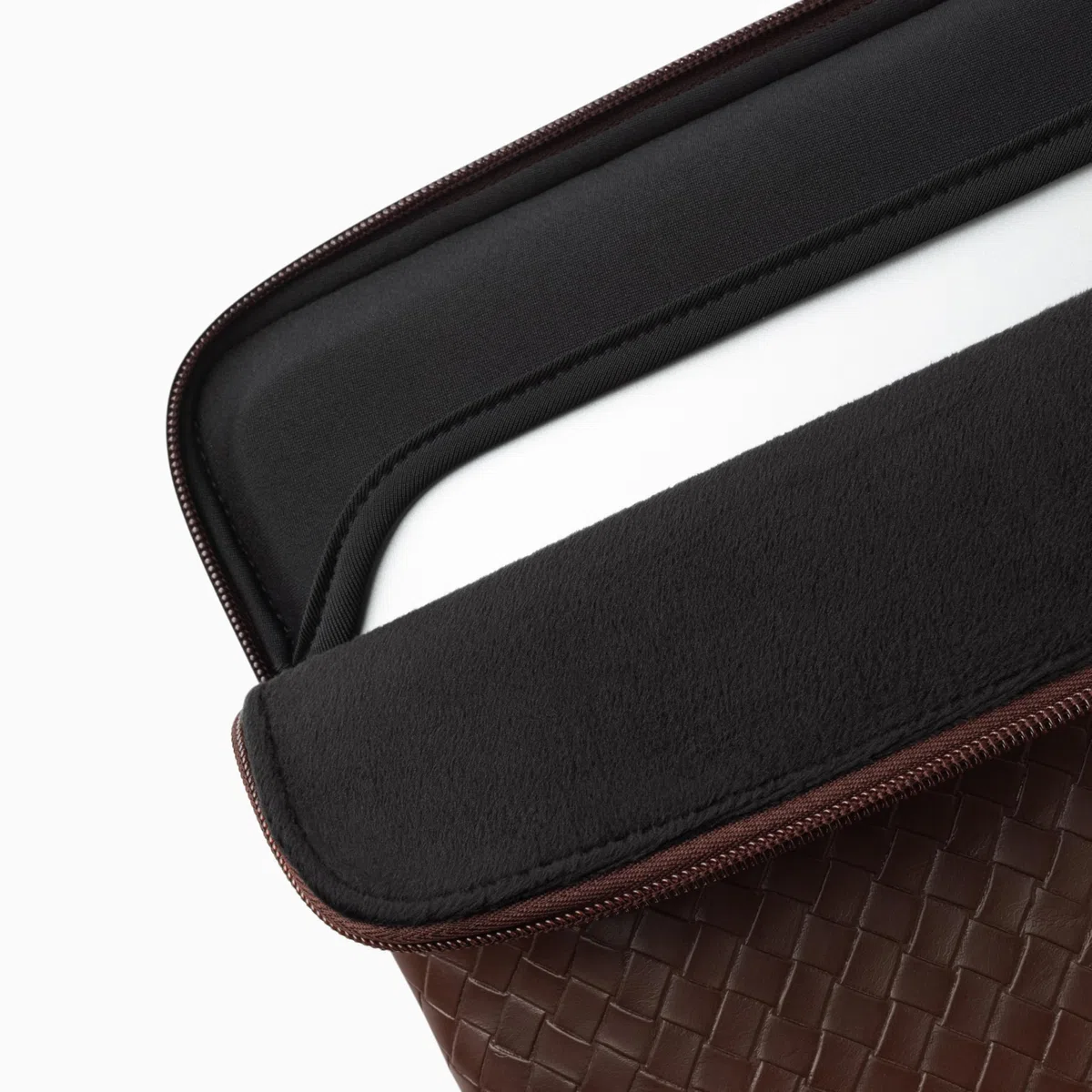 Comfyable Housse tissée pour ordinateur portable compatible avec MacBook Air 13" M5 M4 M3 M2, MacBook Pro/Neo 13", étui de voyage en similicuir pour homme et femme, marron moka