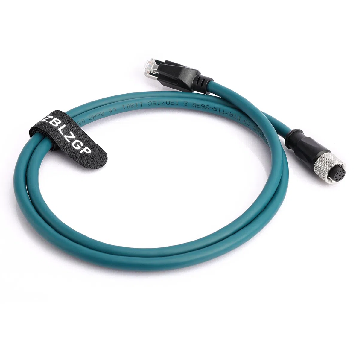 Câble Ethernet Cat 7e M12 A codé femelle 8 broches vers RJ45 Câble apparié torsadé moulé droit pour réseau Profinet Automation Profibus EtherCAT (3 m)