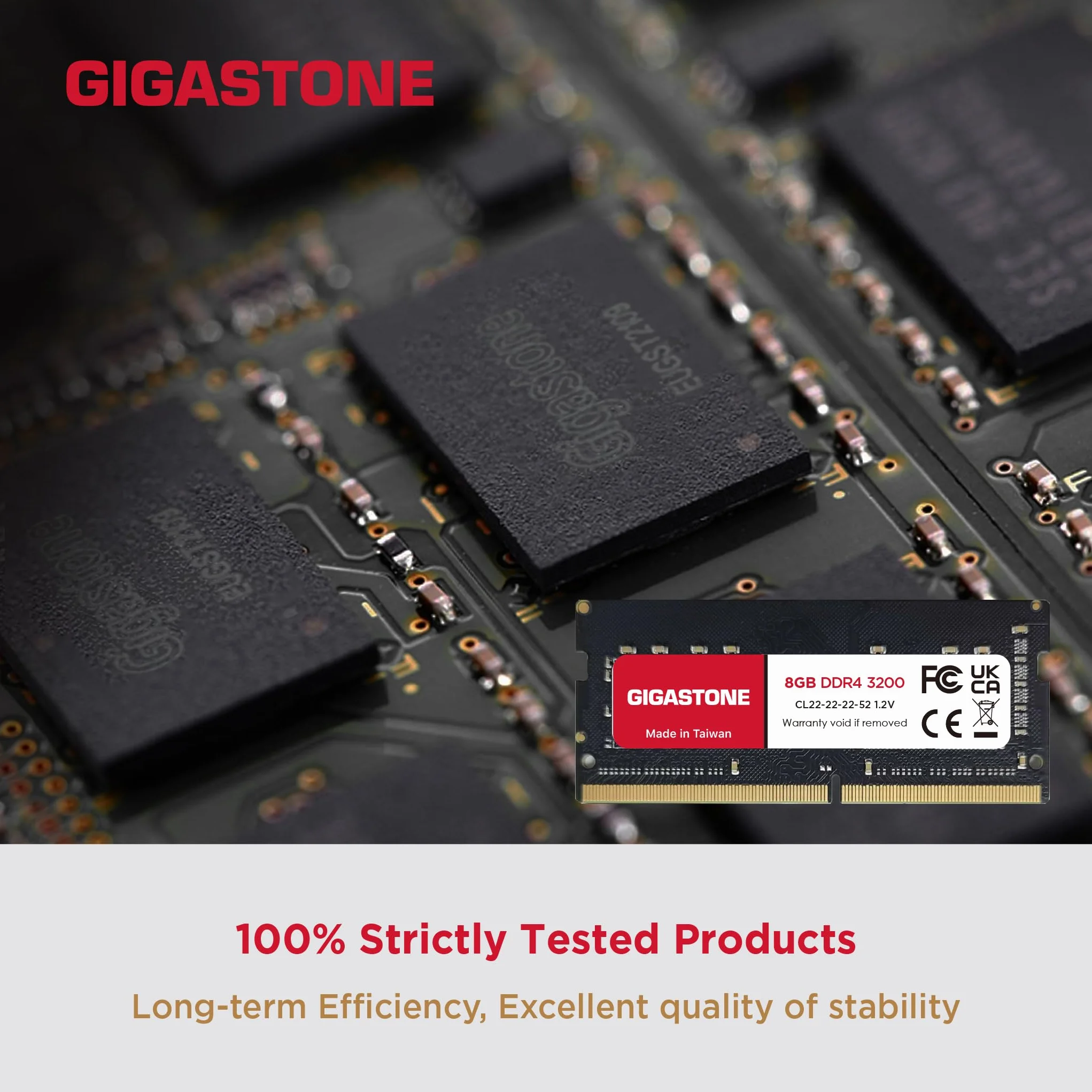 GIGASTONE 16Go Kit(2x8Go) DDR4 3200MHz SODIMM 260pin Mémoire pour Portable