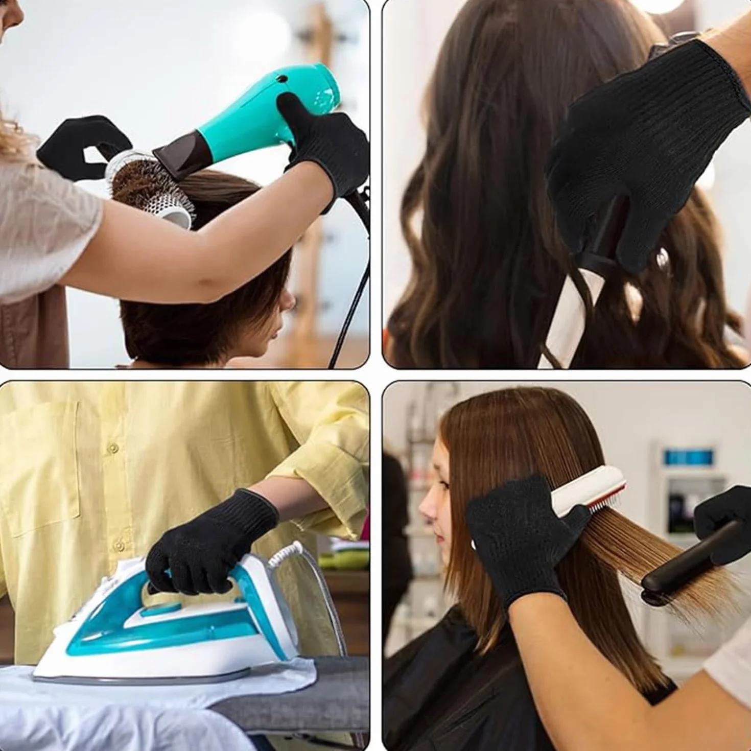 Gants Professionnels Résistants à la Chaleur Lot de 2 - Anti Chaleur Coiffeur Extensible