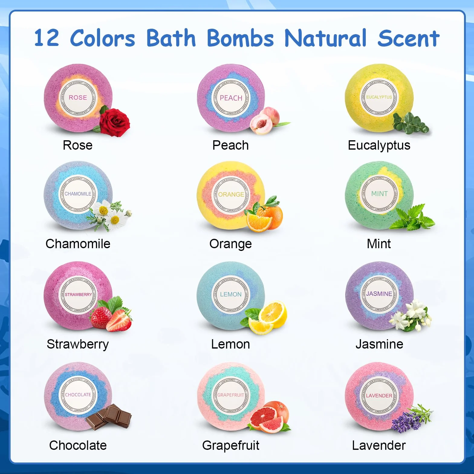 Coffret cadeau de 12 bombes de bain naturelles et biologiques faites à la main pour enfants avec jouet surprise animal marin