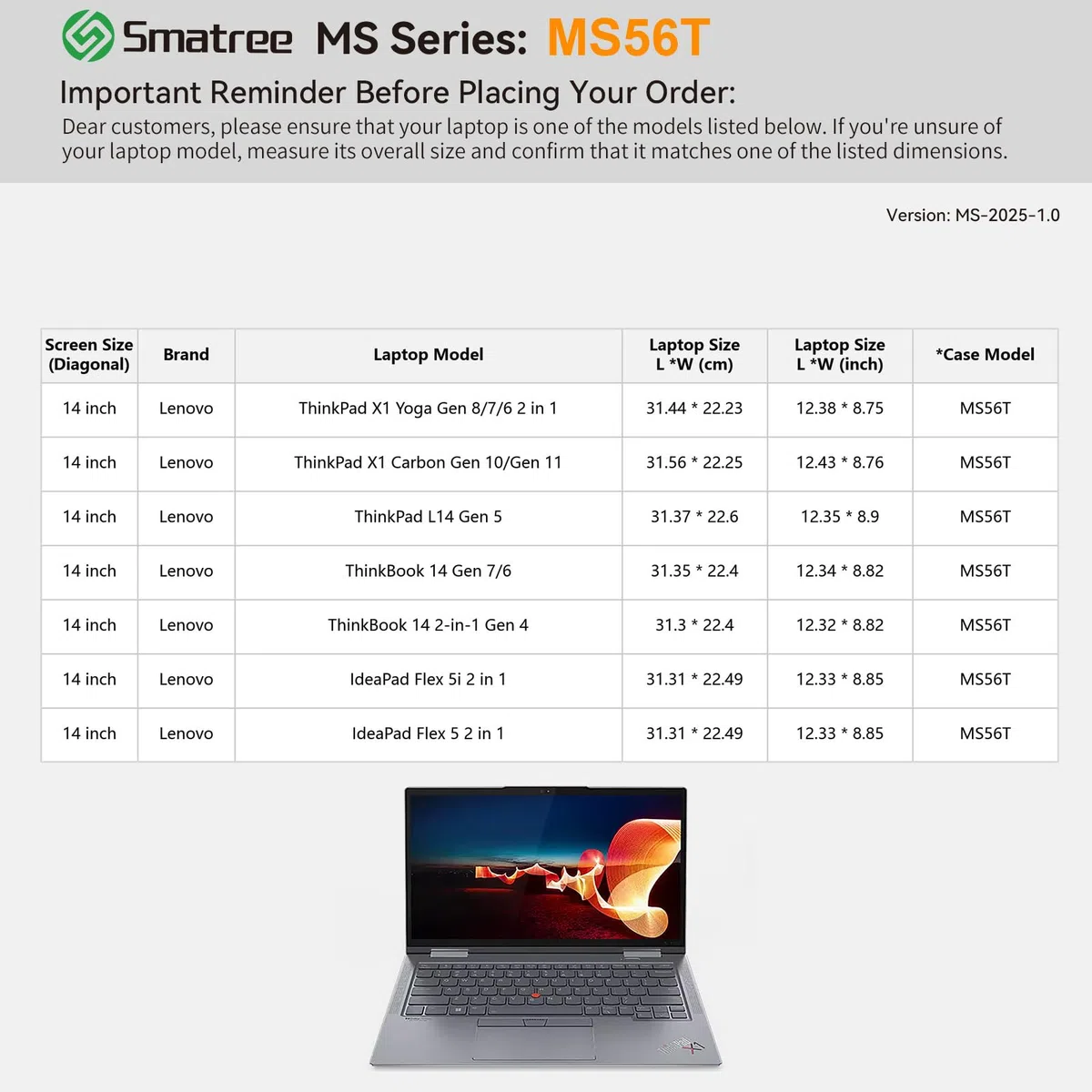 Smatree MS56 Housse de Protection en EVA Rigide avec Support Compatible pour 14 Pouce Lenovo ThinkPad L14 Gen 5/X1 Yoga Gen8/7/6 2 in 1,X1 Carbon Gen11/10,pour IdeaPad Flex 5i/5,ThinkBook 14 Gen 6/7