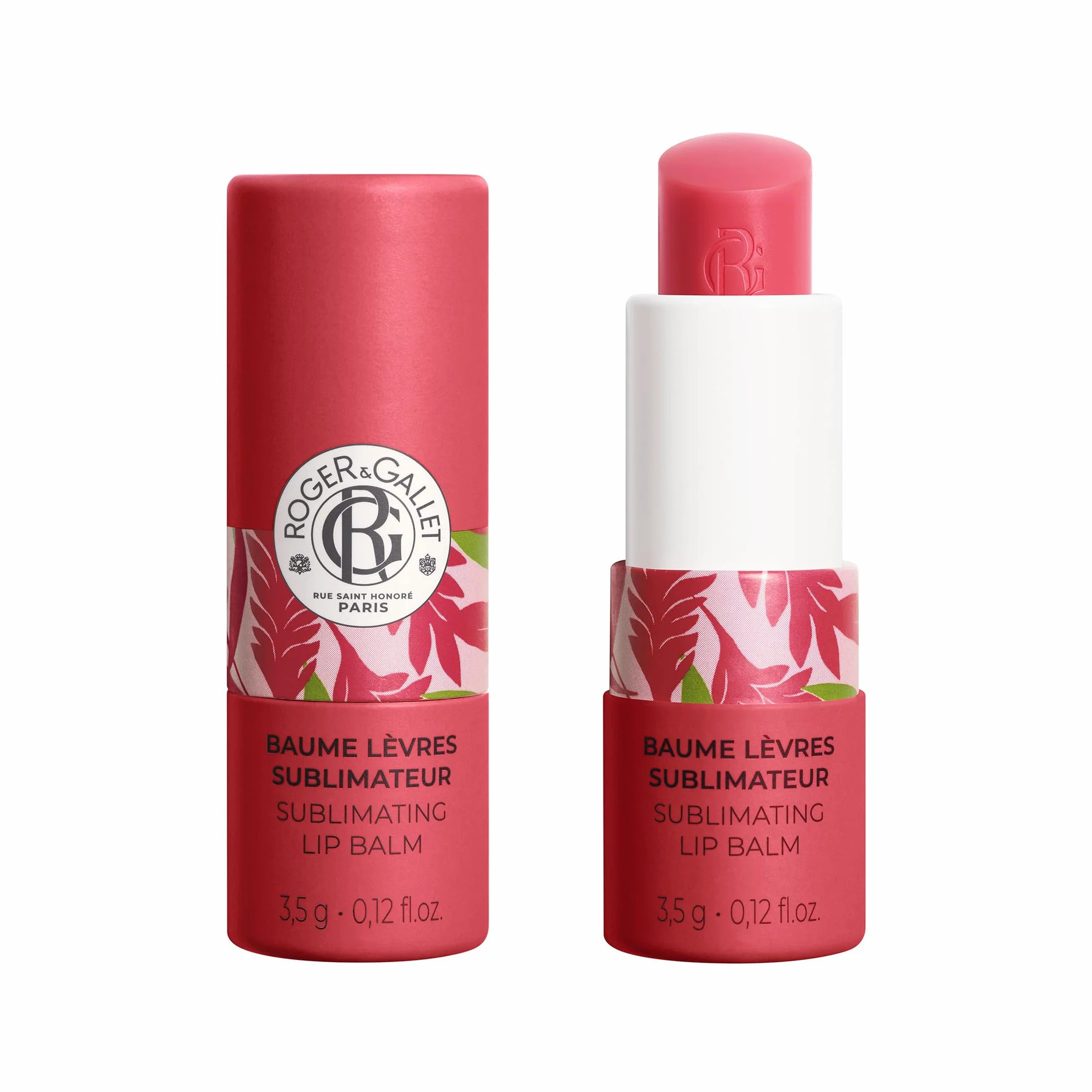 Roger&Gallet Baume Lèvres Sublimateur Gingembre Rouge Soin Nourrissant Brillant Naturel 98% Naturel Vegan 3,5g