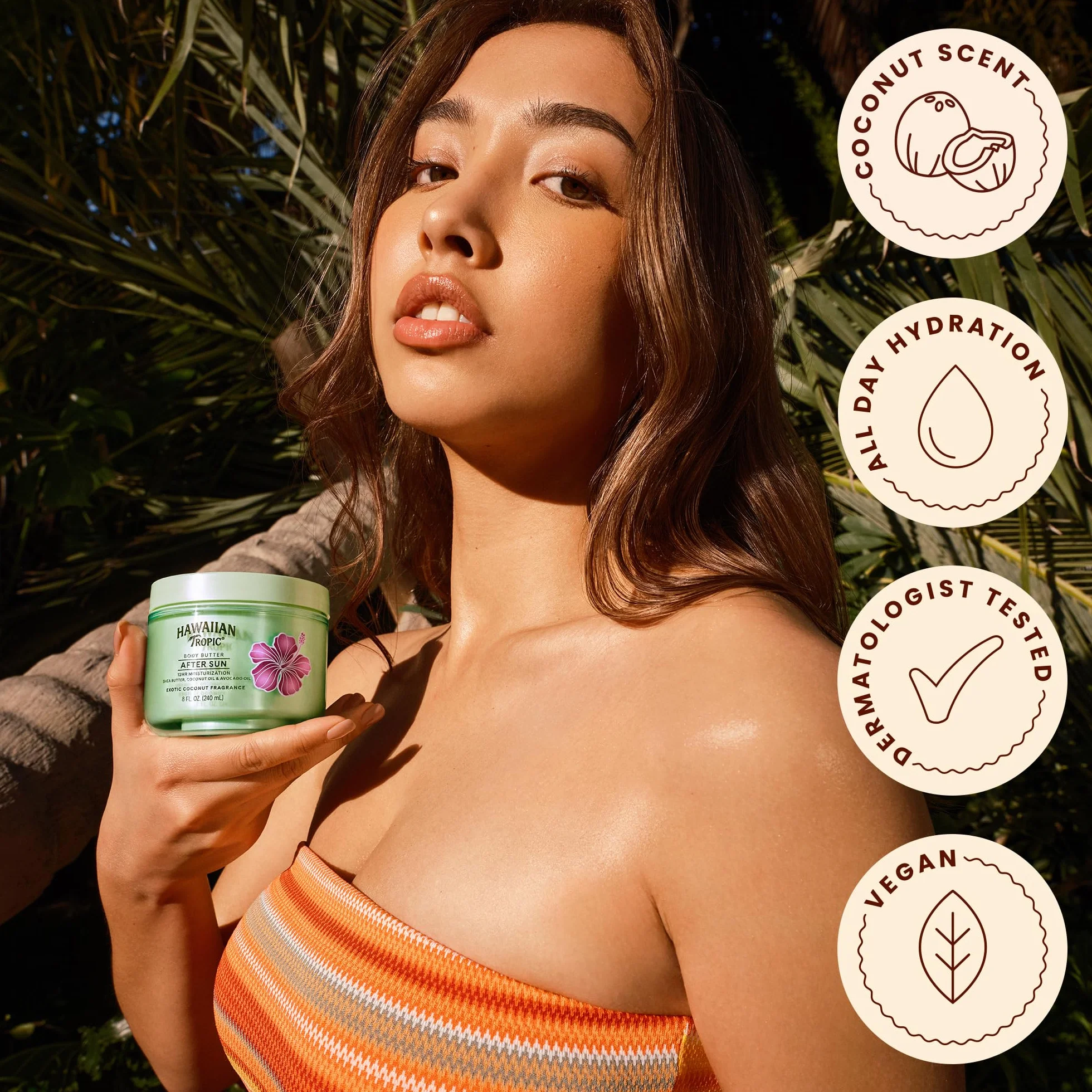 Hawaiian Tropic After Sun Lotion Moisturizer Hydrating Body Butter Coconut Oil 8 oz