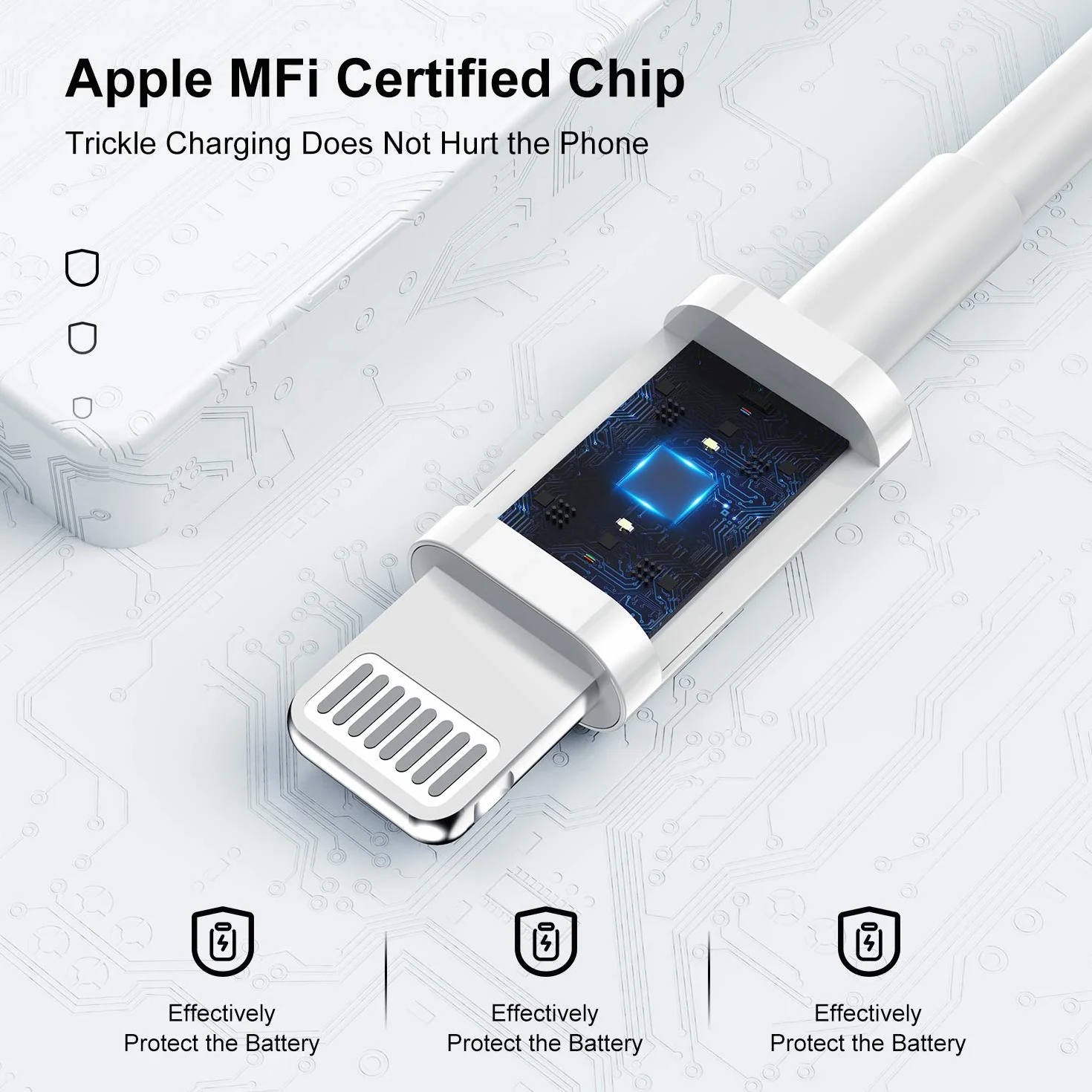 Câble Chargeur iPhone MFi Apple 1m Lightning USB 2 Pack pour iPhone 14/13/12/11/Pro/Max/X/XS/8/7/6/5/iPad