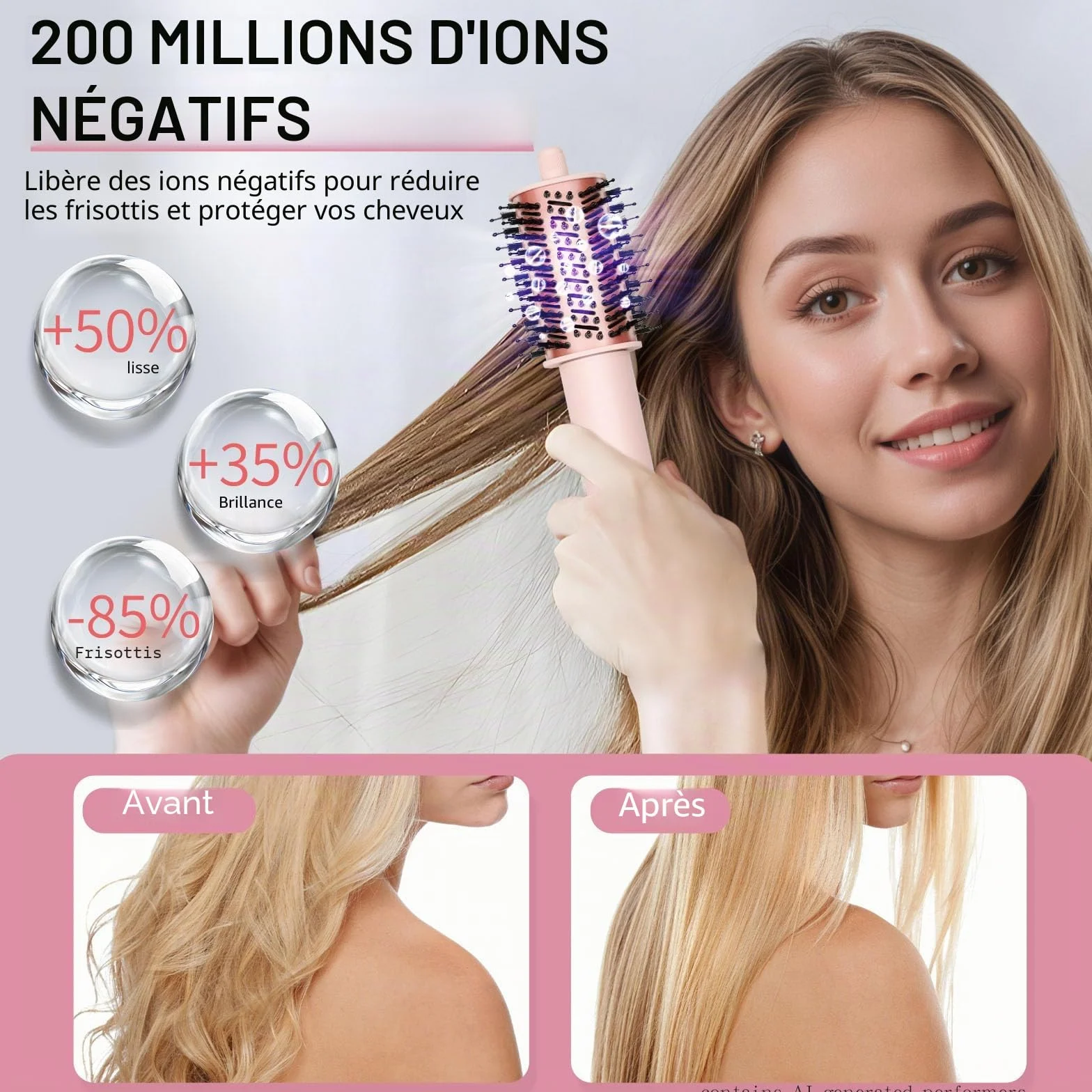 Sèche-cheveux Coiffeur 9 en 1 haute vitesse ionique avec affichage numérique température 3 réglages chaud/froid