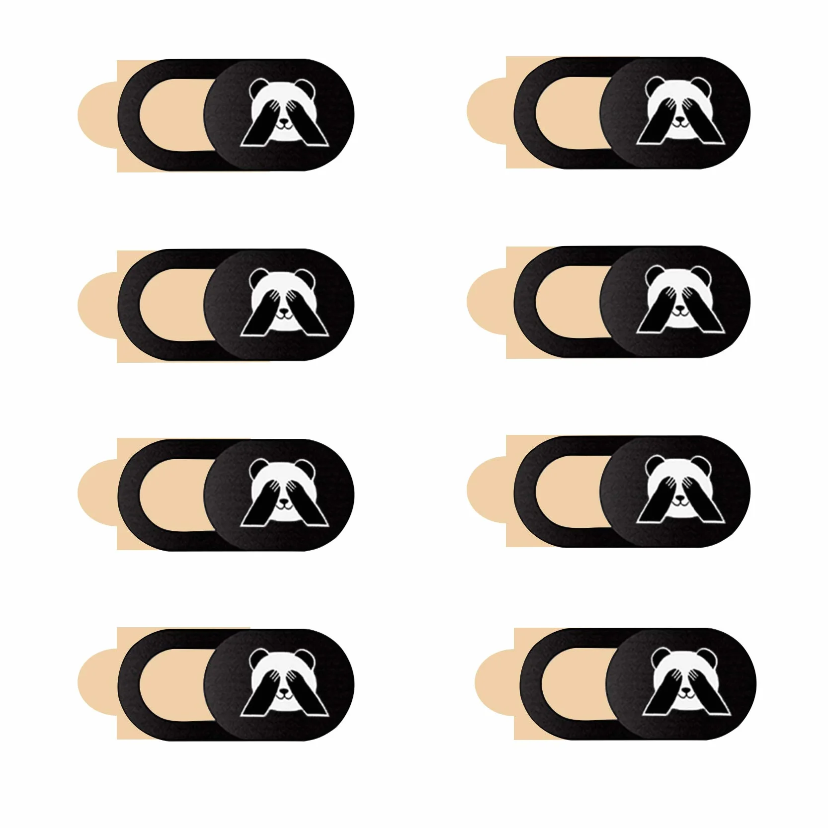 Cache Webcam Panda 8 Pièces Protection Données Noir pour Ordinateur Portable