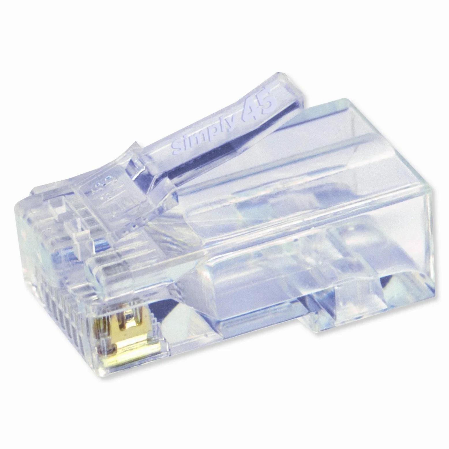 Simply45 Prise modulaire RJ45 non blindée | Pour CAT5E UTP, 24AWG solide, 28-26AWG toronné, 3 broches, bleu clair, 100 pièces - S45-1500