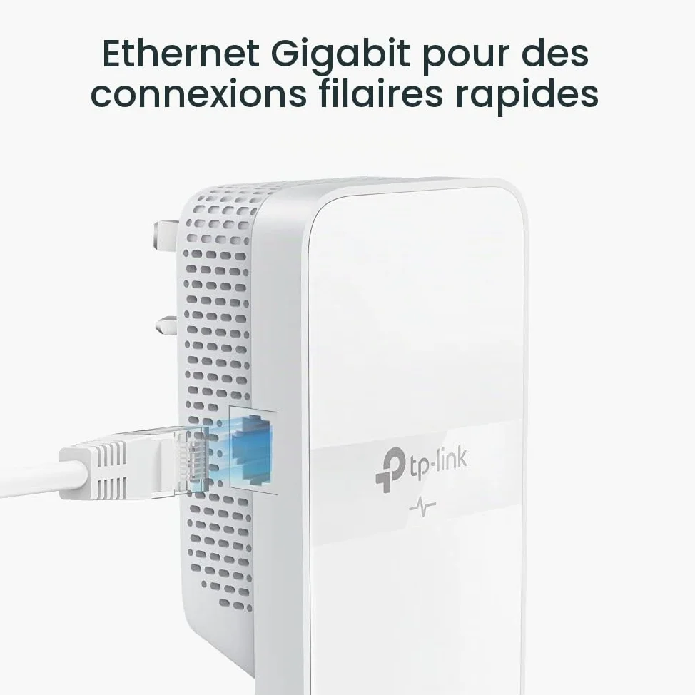 TP-Link TL-WPA7617 AV1000 Kit d'adaptateur CPL Gigabit Passthrough Powerline, Vitesse de Booster WiFi Double Bande jusqu'à 1200 Mbps, Configuration Wi-FI à Une Touche, synchronisation Automatique
