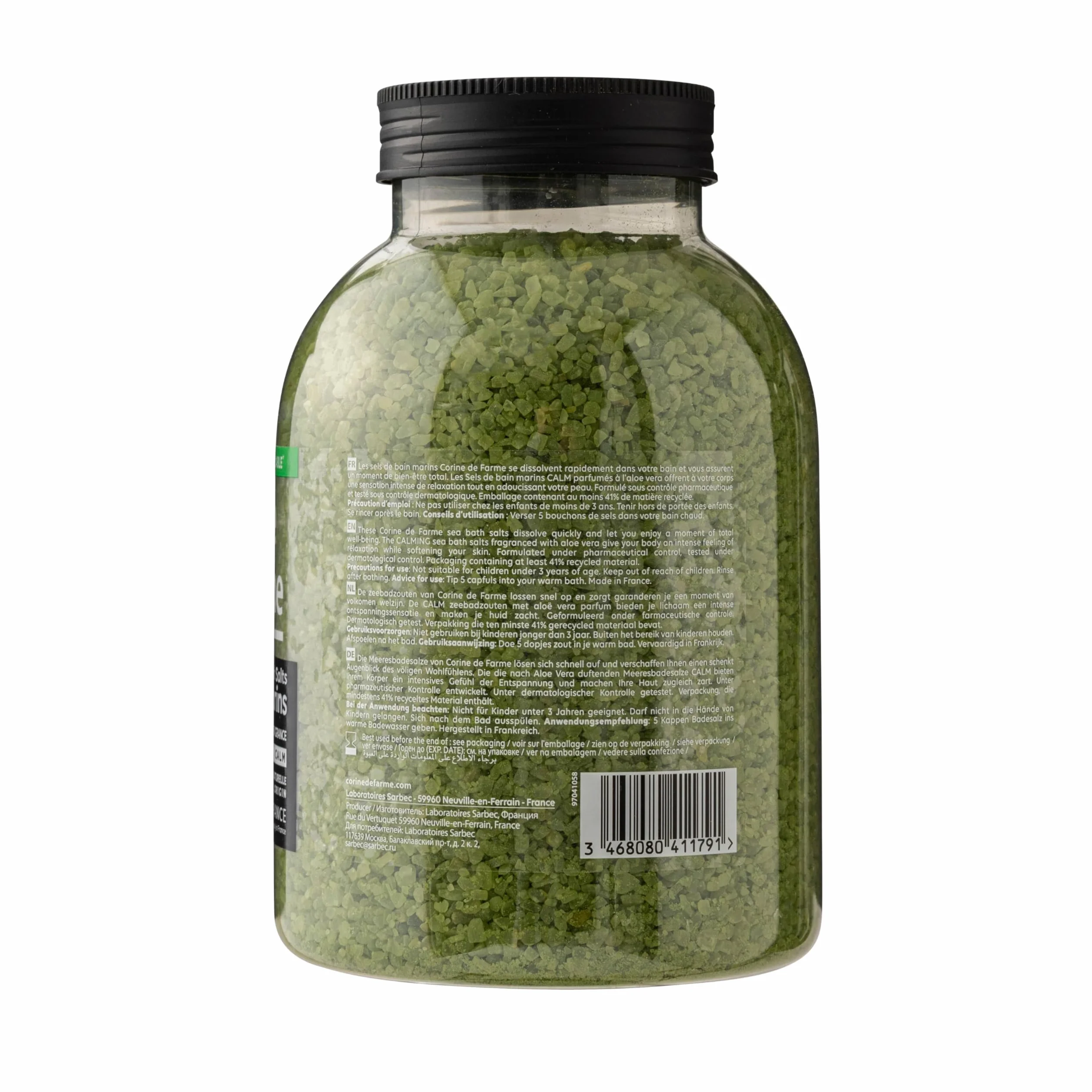Corine de Farme Sels de Bain Marins Calm Aloe Vera 1,4kg - Relaxation et Hydratation Naturelle