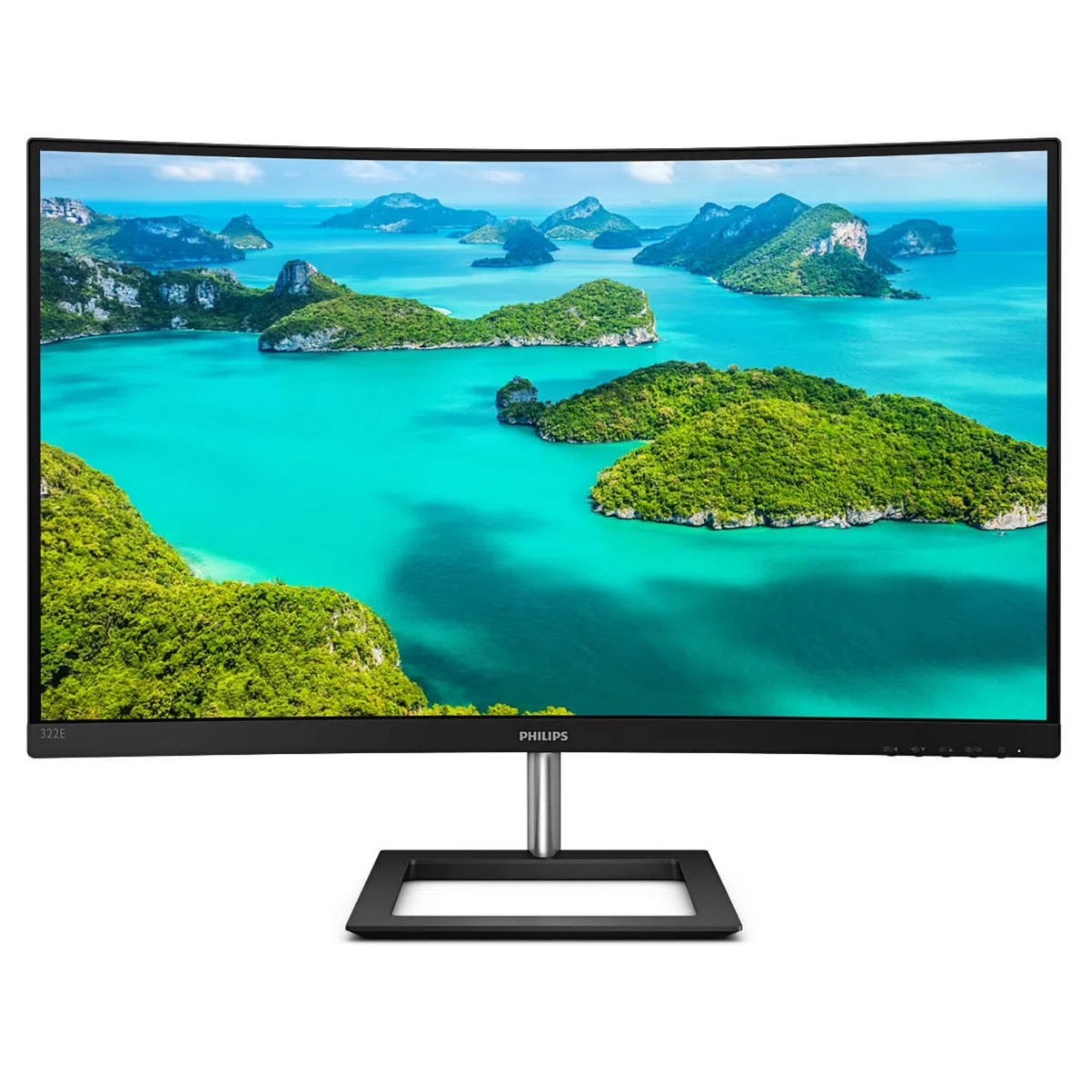 PHILIPS E Line 322E1C/00 écran Plat de PC 80 cm (31.5") Quad HD LCD Incurvé Noir - Écrans Plats de PC (80 cm (31.5"), 1920 x 1080 Pixels, Quad HD, LCD, 4 ms, Noir)