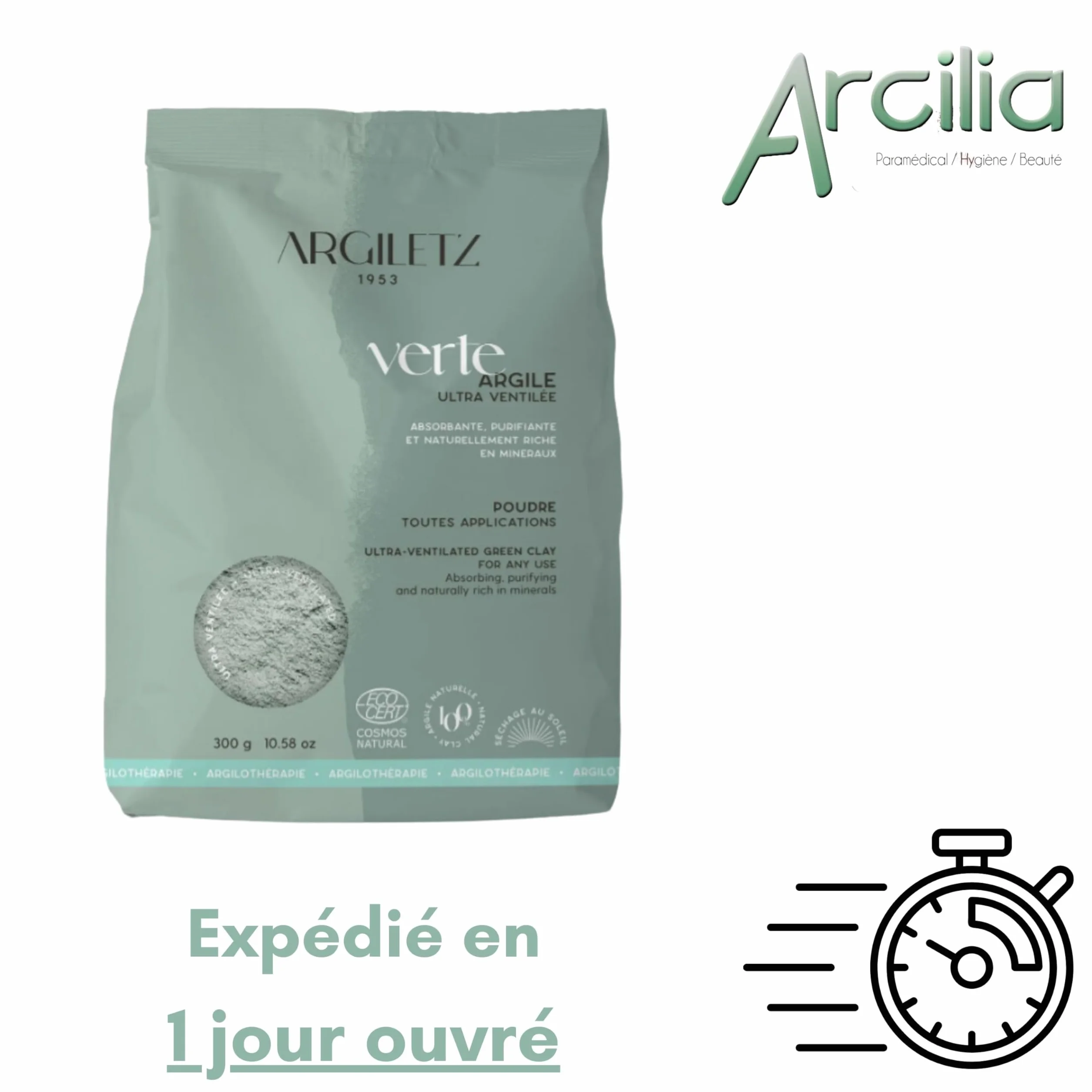 Argiletz Argile Verte Poudre Ultra Ventilée 300g