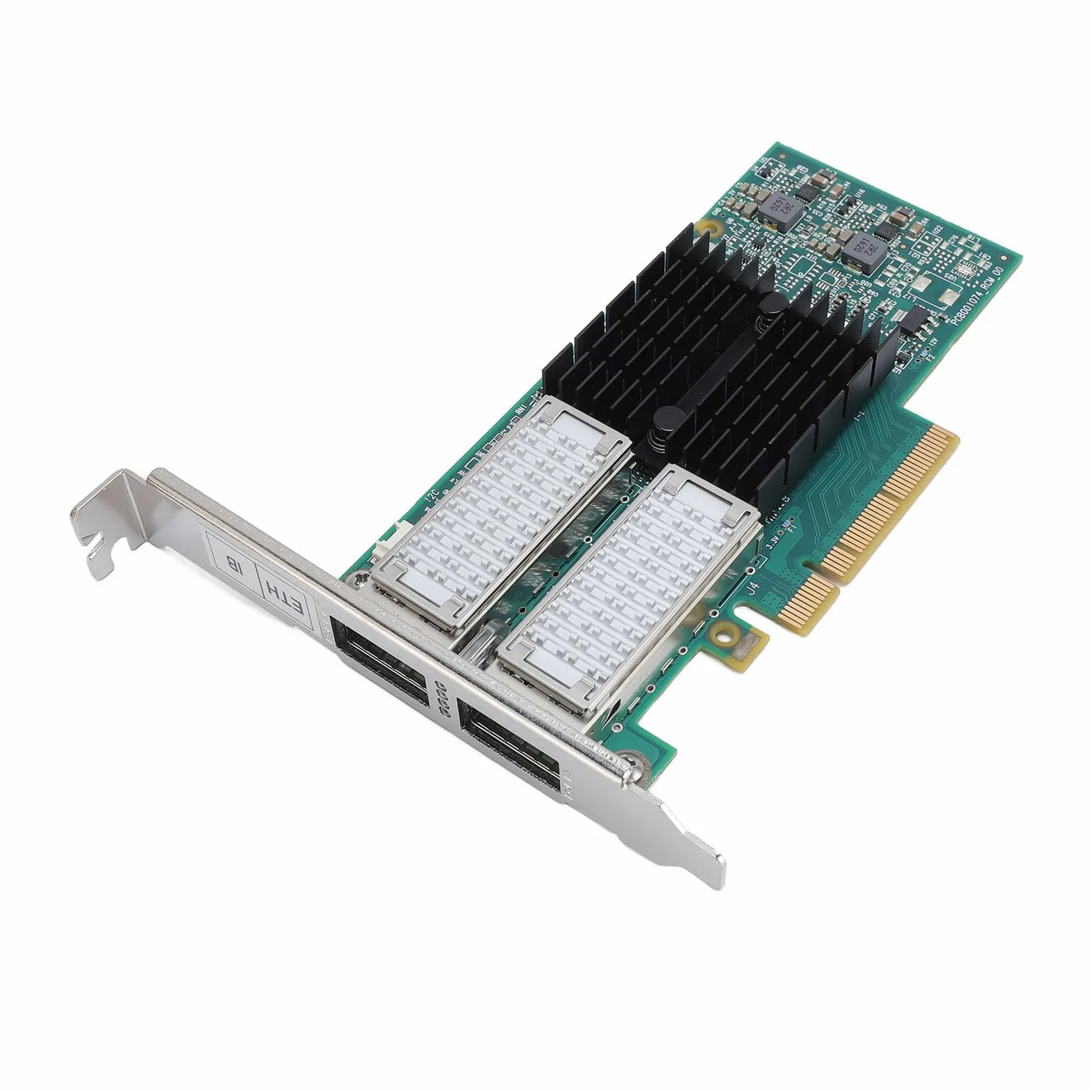 PUSOKEI Adaptateur Ethernet PCI Express Connexion Stable pour InfiniBand et Ethernet avec Deux Ports pour Ponts de Centre de Données, adapté aux Cloud Privés et au Calcul Haute Performance