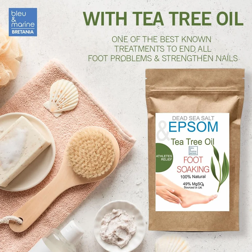 Sel d'Epsom Bain de Pieds 250 g, Réparation Ongles Abîmés, Pédicure, Désodorant Pieds, Callosités