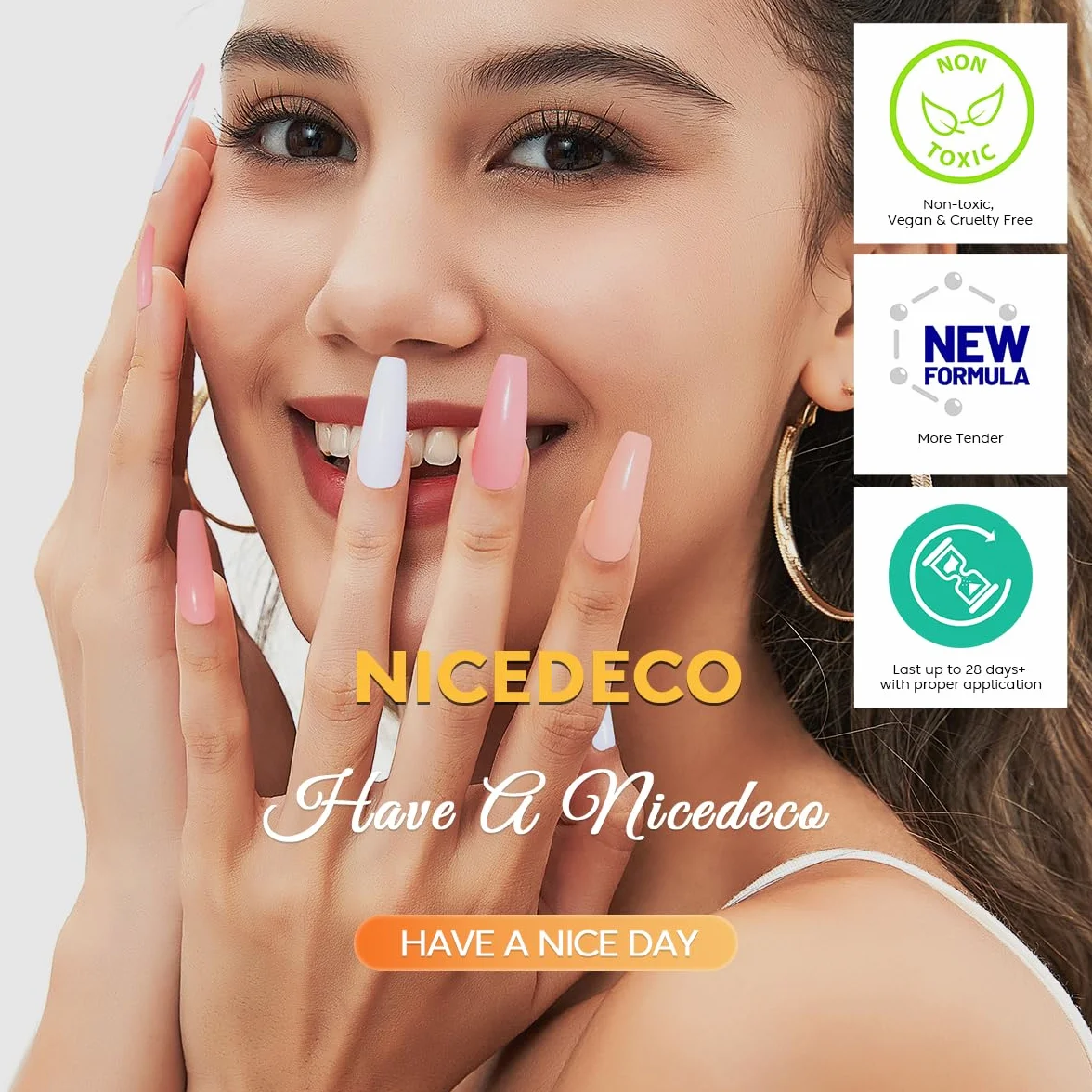 Nicedeco 15ml Gel Construction Ongle UV 8 en 1, Gel Builder Base de Renforcement, Rose Nu