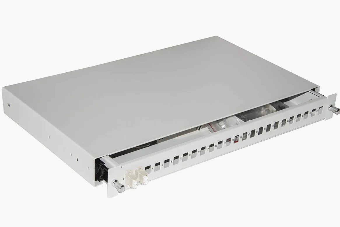 LINK lkfo24gr tiroir Fibre Optique 24 Ports pour adaptateurs LC Duplex 1 Unité pour Installation 19, Gris