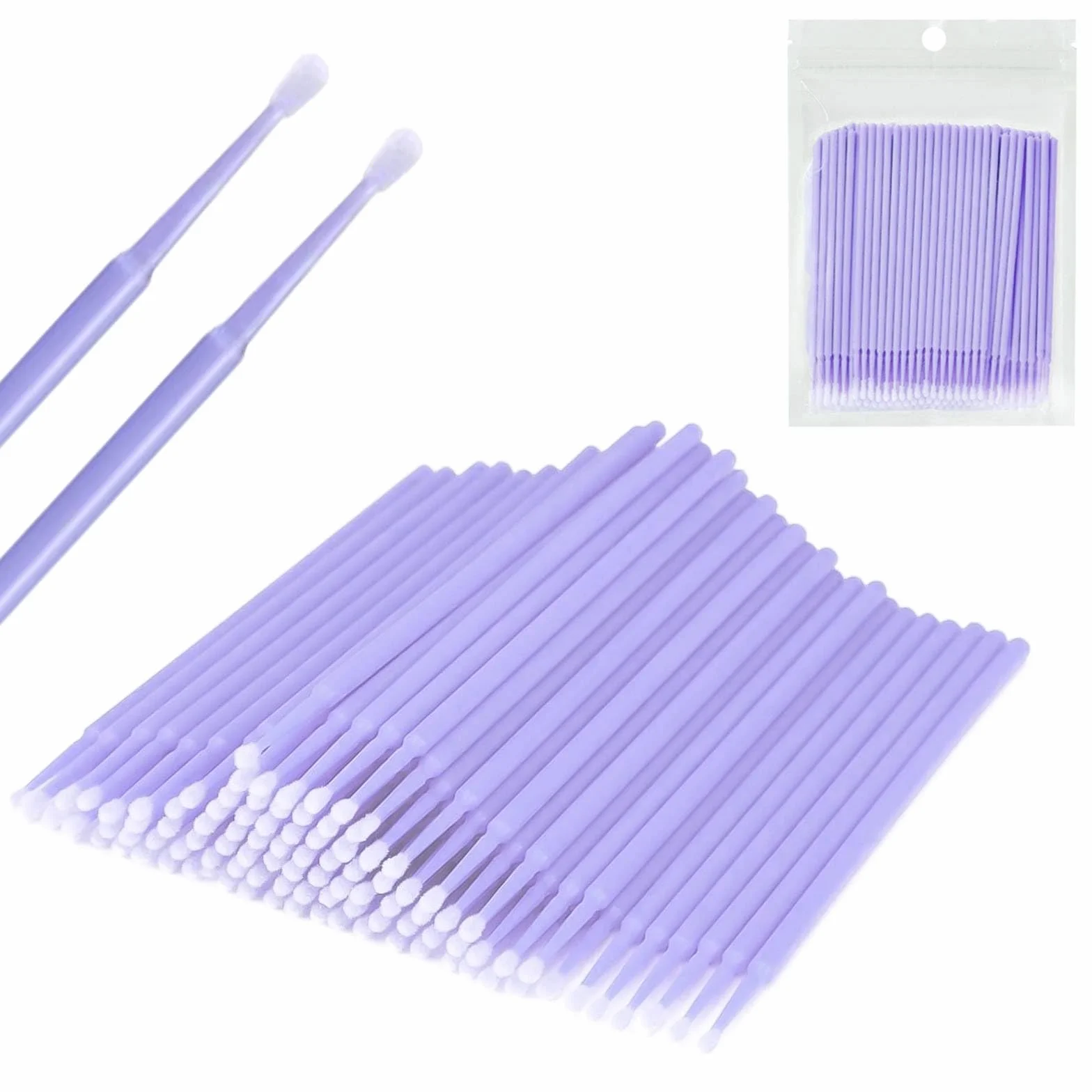 Dreamil Lot de 400 micro-pinceaux applicateurs jetables pour cils, mascara