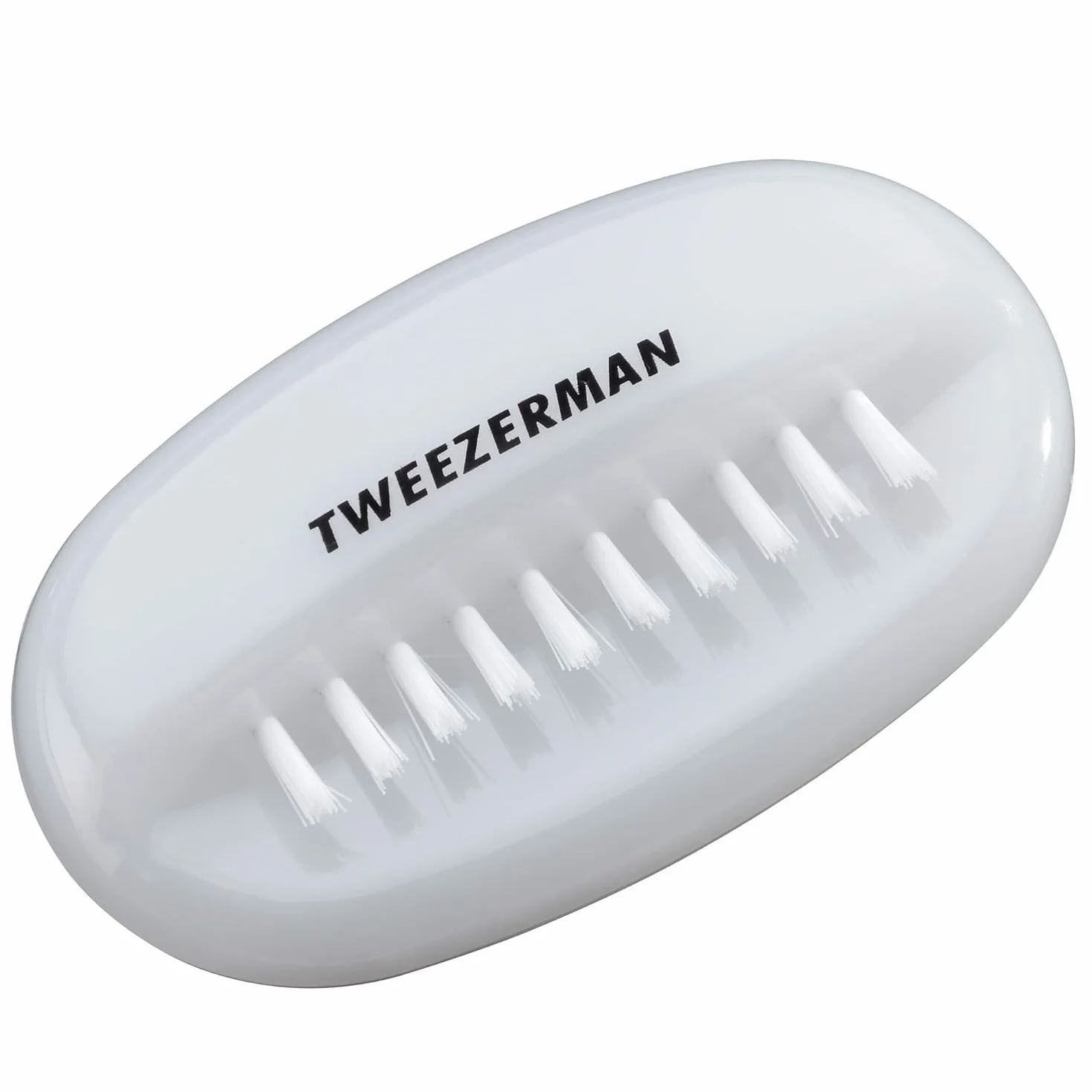 TWEEZERMAN Brosse à ongles Dual, Deux poils, Nettoyage ongles et mains, Blanc