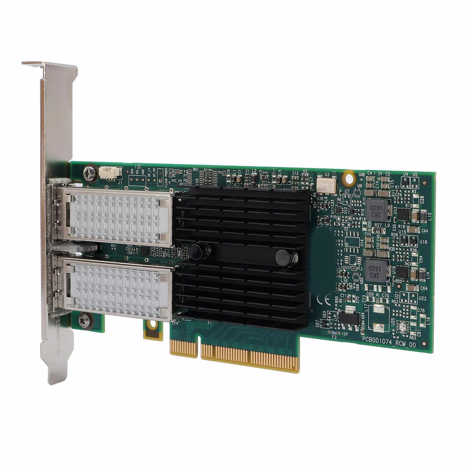 PUSOKEI Adaptateur Ethernet PCI Express Connexion Stable pour InfiniBand et Ethernet avec Deux Ports pour Ponts de Centre de Données, adapté aux Cloud Privés et au Calcul Haute Performance