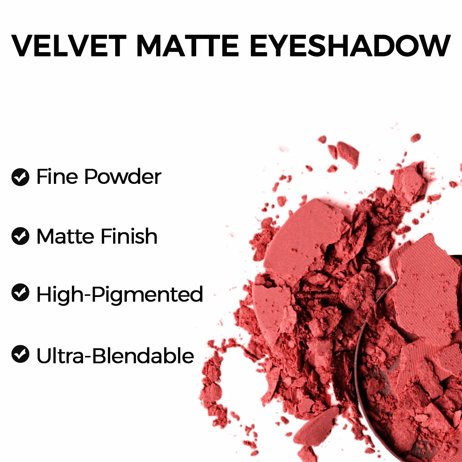 Palette de fards à paupières rouge uni tons nudes mats waterproof haute pigmentation longue durée