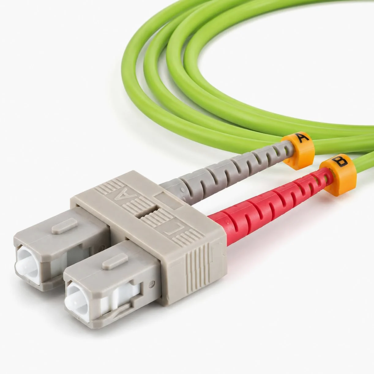 1 câble de brassage duplex OM5 LWL DX de 30 m, SC/UPC - SC/UPC MM multimode - 50/125 µm LSZH vert citron