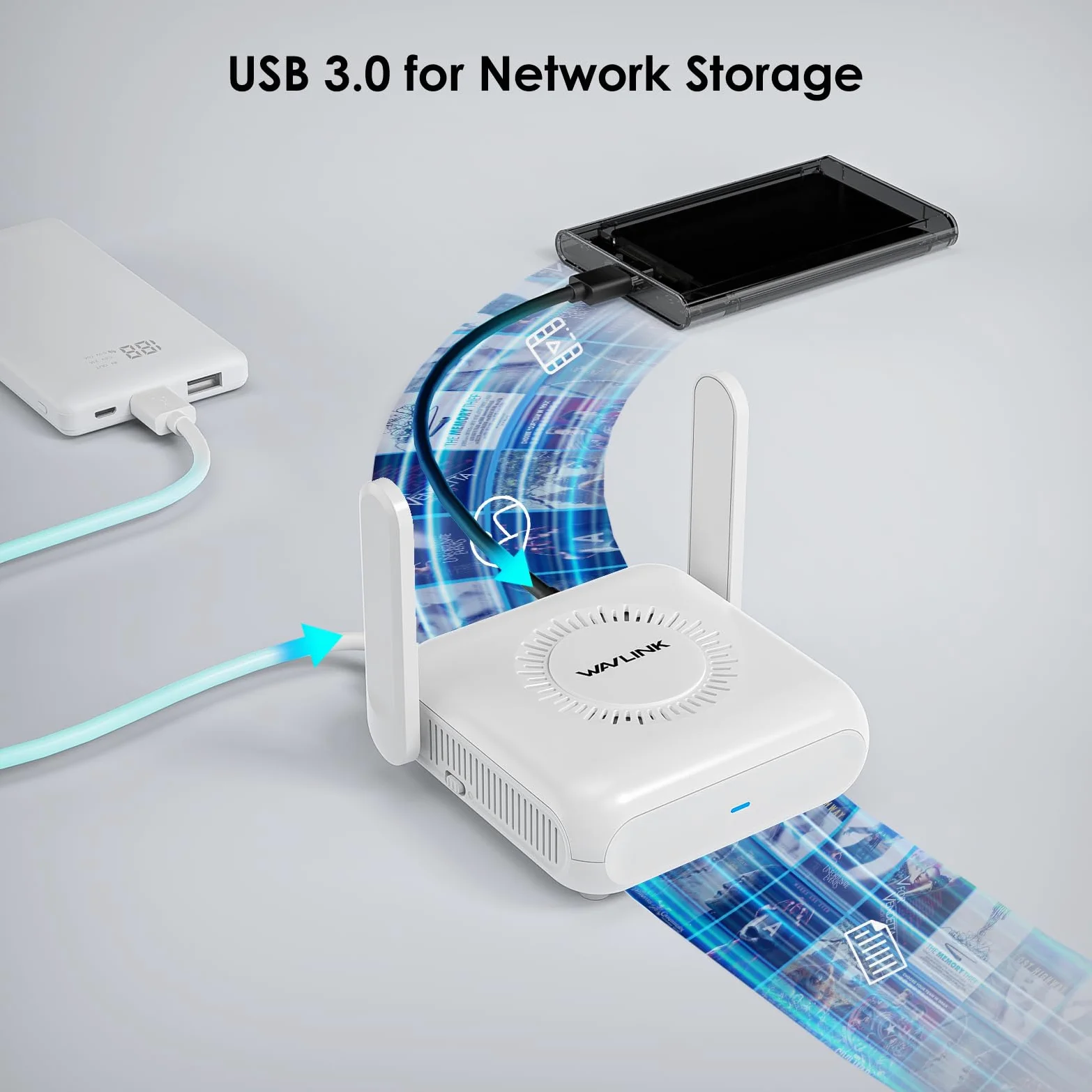 WAVLINK AX3000 Wi-Fi 6 Routeur portable, alimentation USB-C, Gigabit LAN/WAN, OpenVPN, WireGuard, ZeroTier, PPTP et P2TP pour utilisation publique et hôtelière