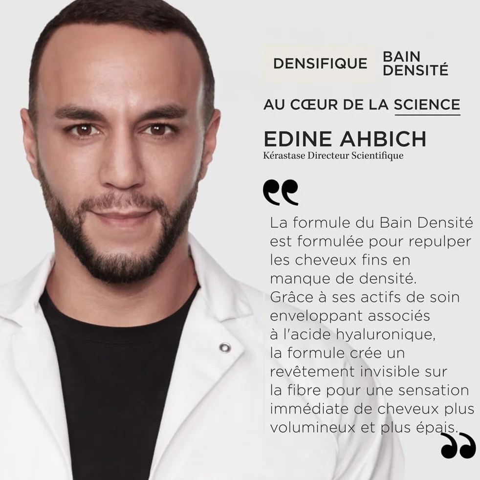 KÉRASTASE Densifique Bain Densité Shampoing Repulpant Effet Volume Densifiant Longue Durée Acide Hyaluronique Gluco-Peptides Cheveux Affinés Perte Densité