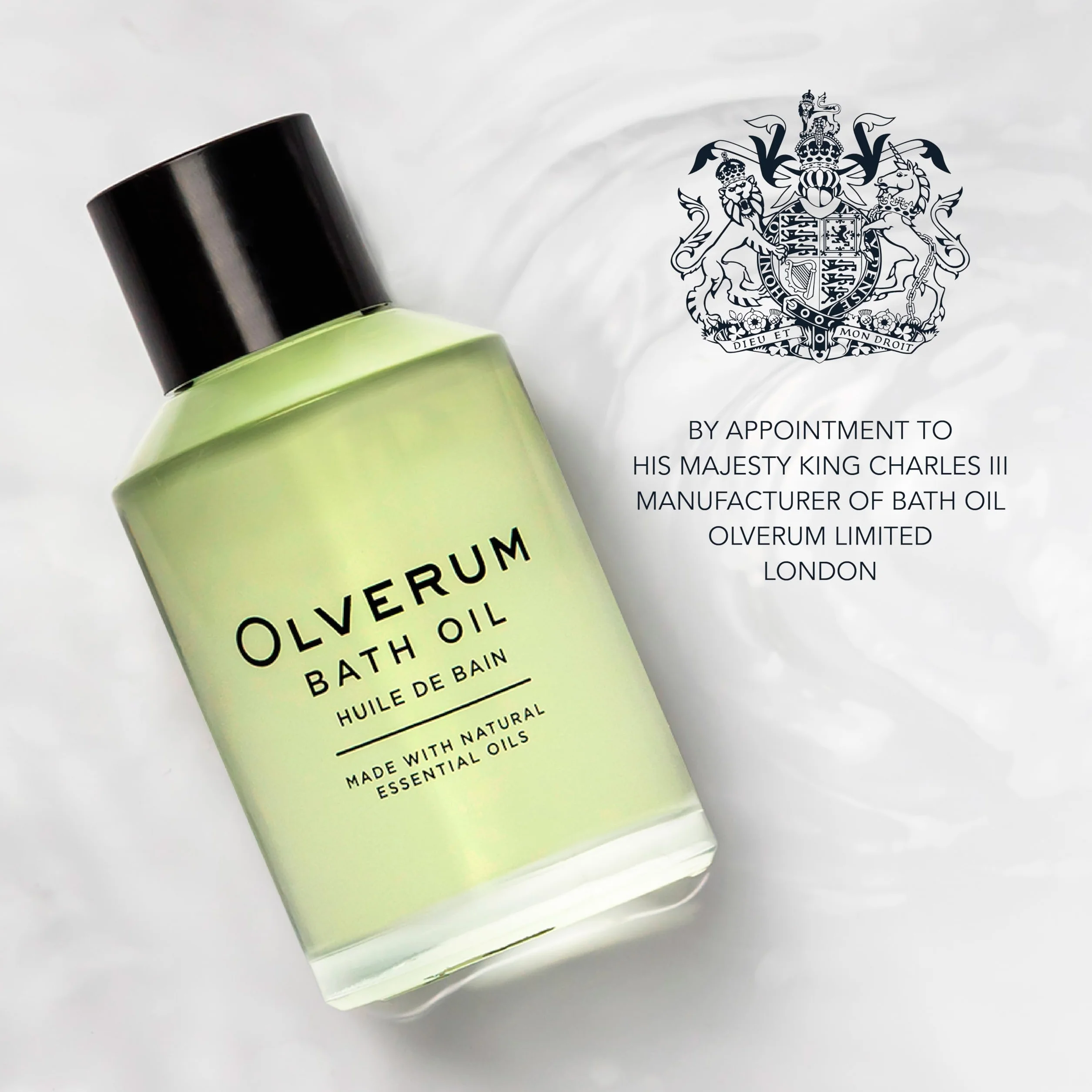 Olverum Huile de bain apaisante 125 ml - Mélange concentré d'huiles essentielles relaxantes