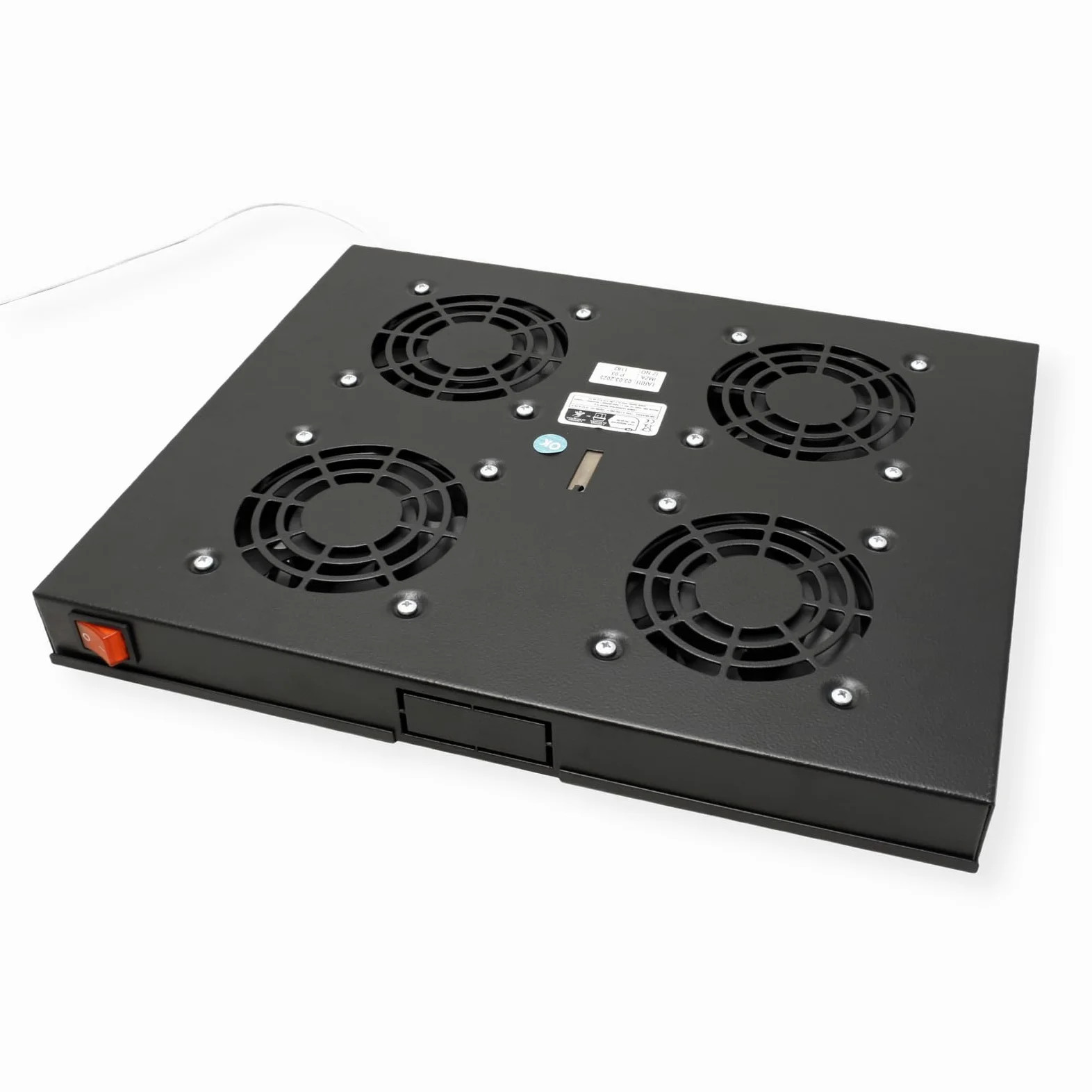 ROLINE Unité de Ventilation 19 Pouces 4 Ventilateurs, Thermostat Noir